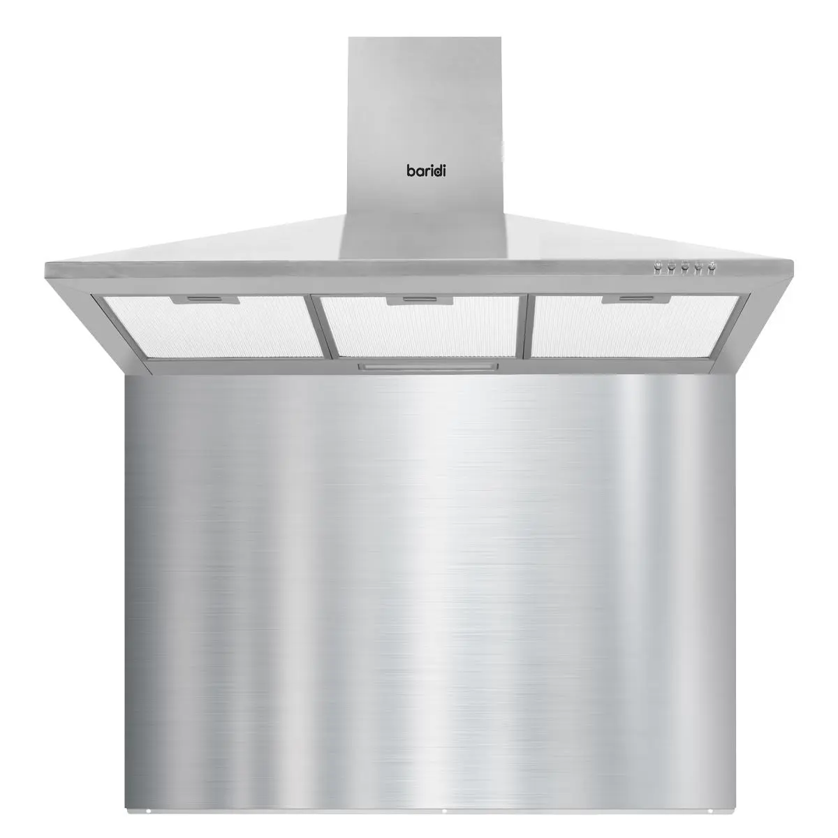 Baridi 90cm Chimney Style Cooker Hood with Carbon Filters, Stainless Steel