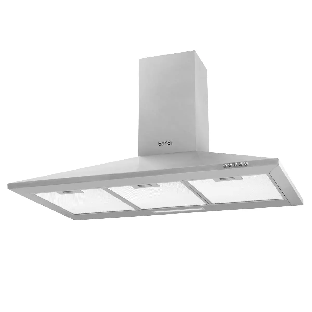 Baridi 90cm Chimney Style Cooker Hood with Carbon Filters, Stainless Steel - Image 4
