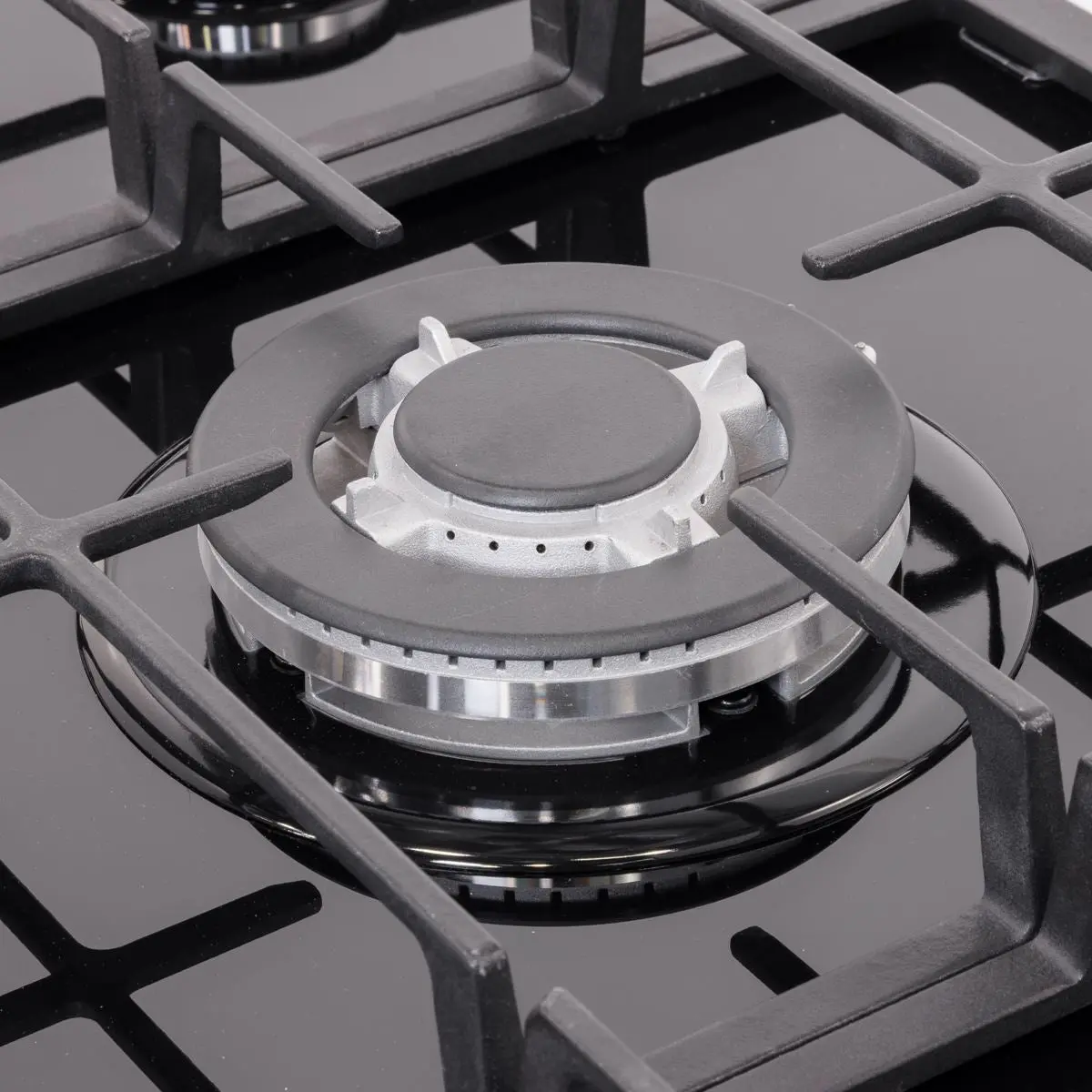 Baridi 90cm Gas Hob Glass with 5 Burners, Cast Iron Supports & Auto Ignition 11kW - Image 5