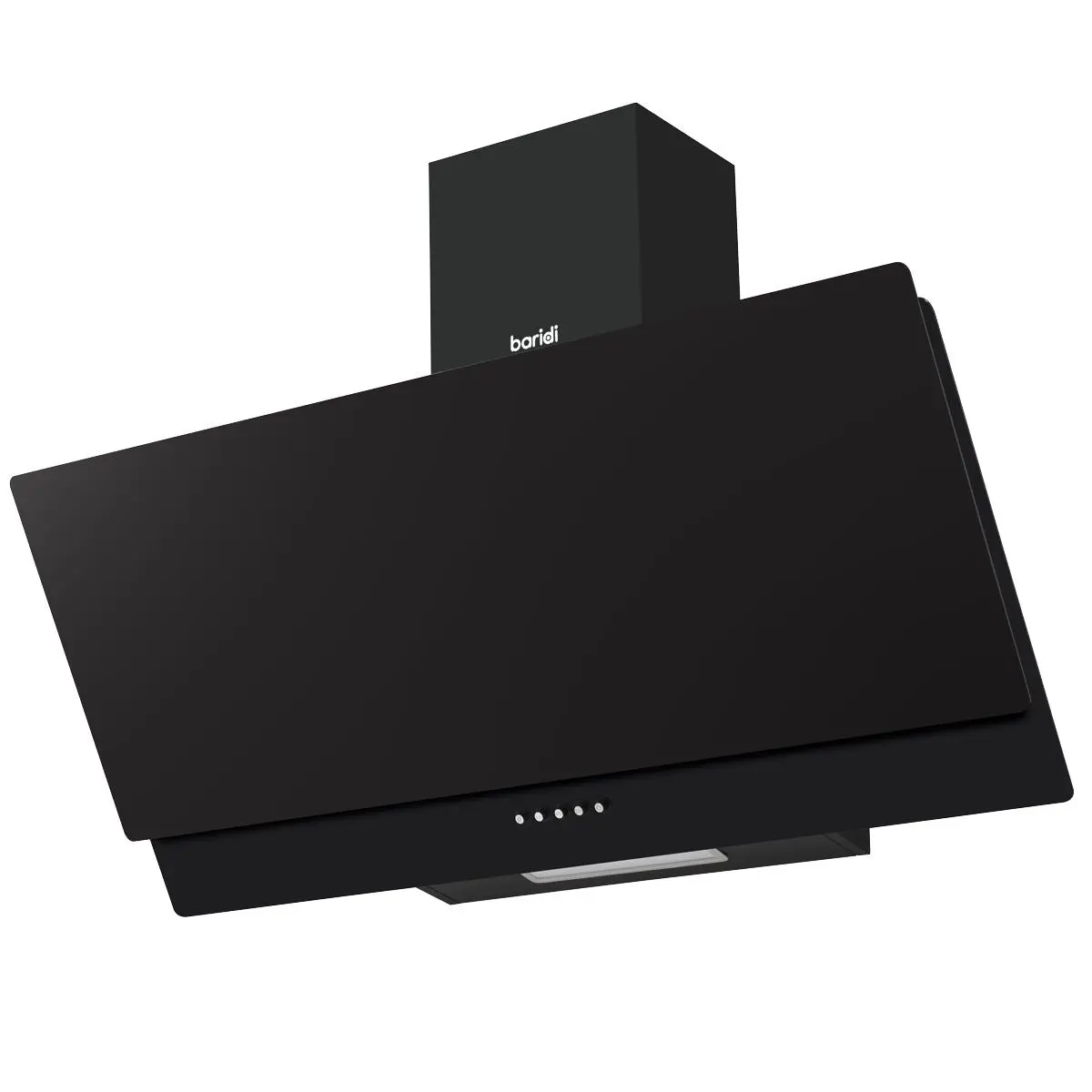Baridi Angled Chimney Cooker Hood with Carbon Filters & LED Lamp 90cm, Energy Class A - Black Glass - Image 3
