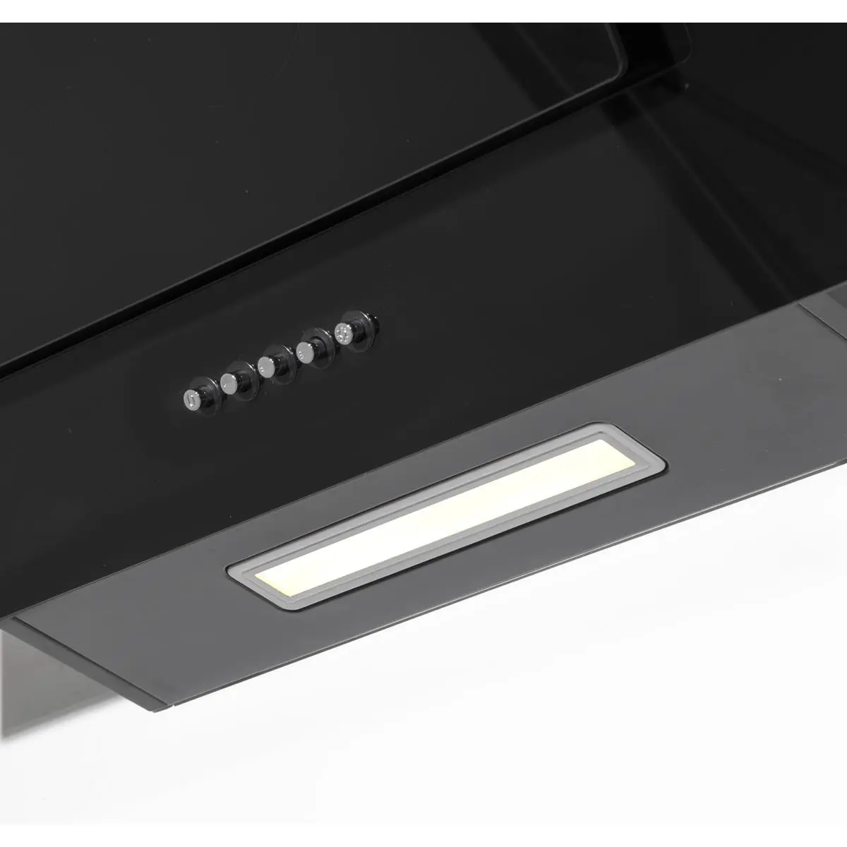 Baridi Angled Chimney Cooker Hood with Carbon Filters & LED Lamp 90cm, Energy Class A - Black Glass - Image 9