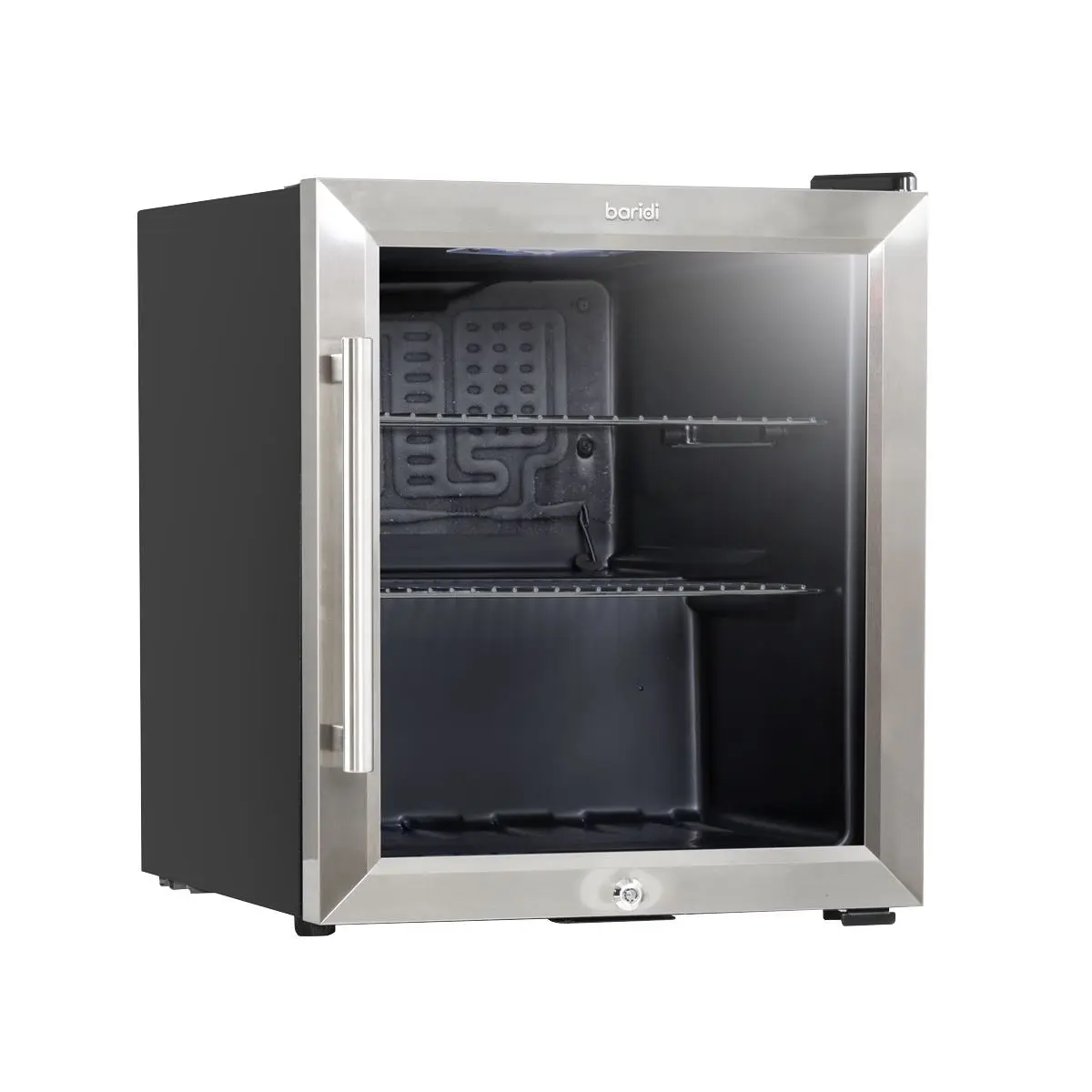 Baridi Baridi 50L Tabletop Drinks Fridge, Mini Beer Cooler, Glass Door, Stainless Steel - Image 10