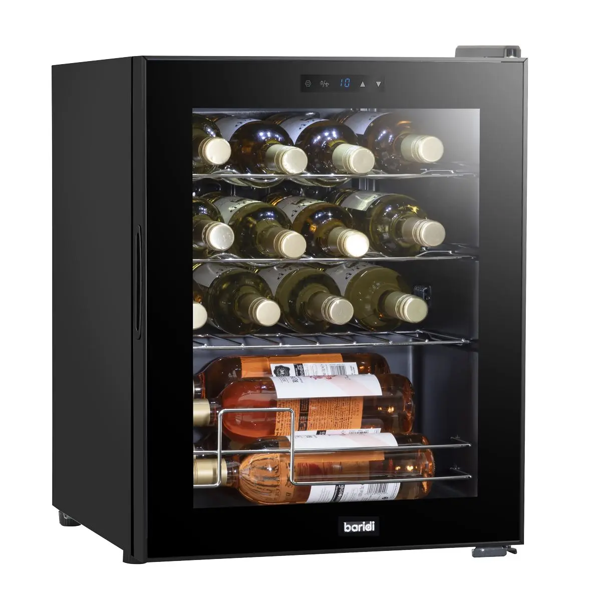 Baridi Black 16 Bottle Wine Fridge Cooler, 5-18°C Touch Controls & LED 430x560mm - Image 13