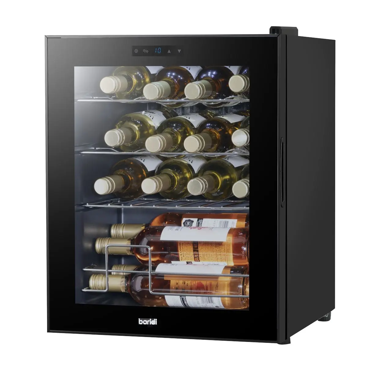 Baridi Black 16 Bottle Wine Fridge Cooler, 5-18°C Touch Controls & LED 430x560mm - Image 18