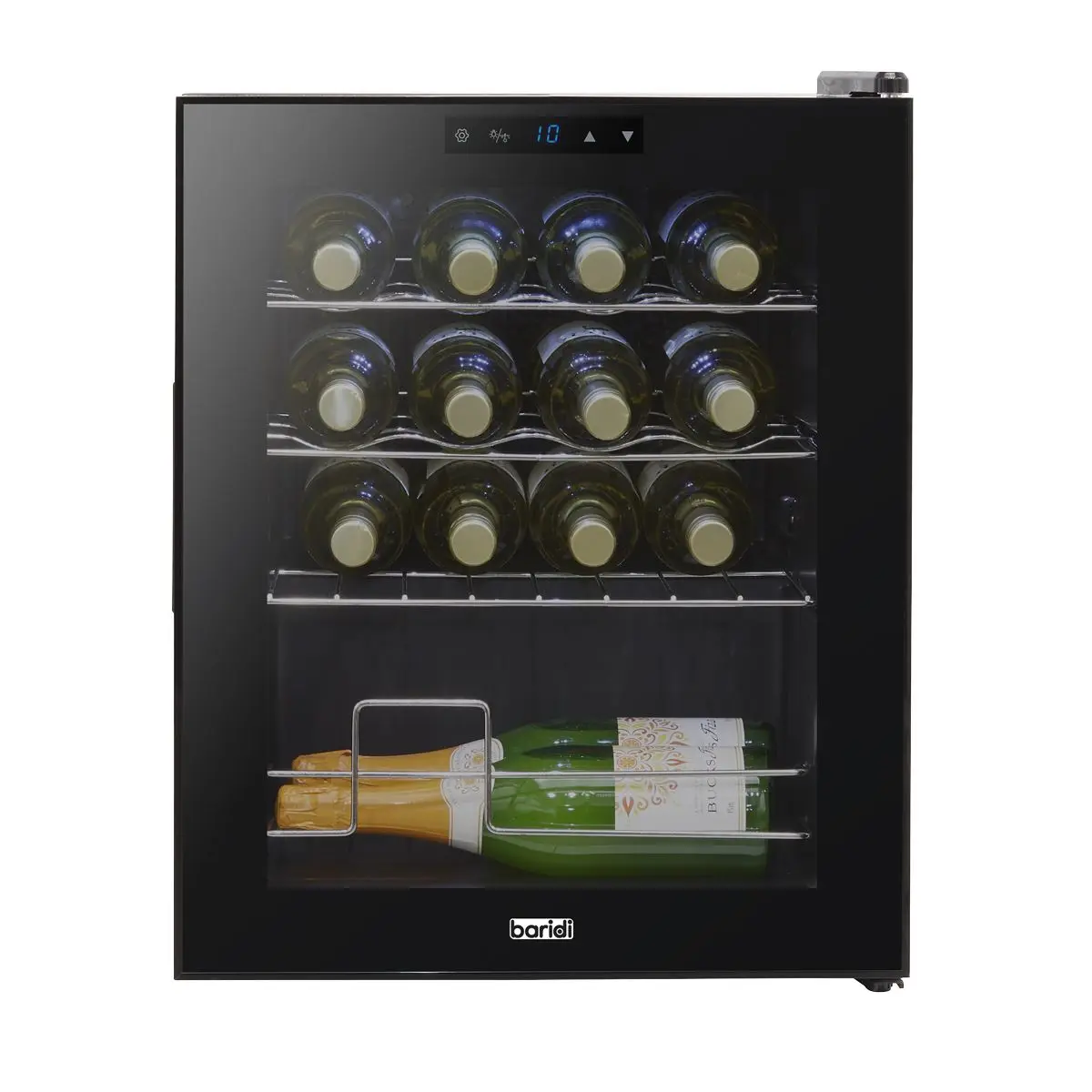 Baridi Black 16 Bottle Wine Fridge Cooler, 5-18°C Touch Controls & LED 430x560mm - Image 3