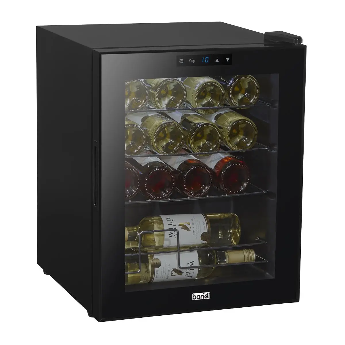 Baridi Black 16 Bottle Wine Fridge Cooler, 5-18°C Touch Controls & LED 430x560mm - Image 5