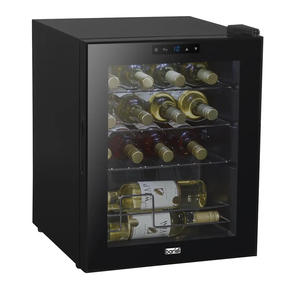 Baridi Black 16 Bottle Wine Fridge Cooler, 5-18°C Touch Controls & LED 430x560mm - Image 6