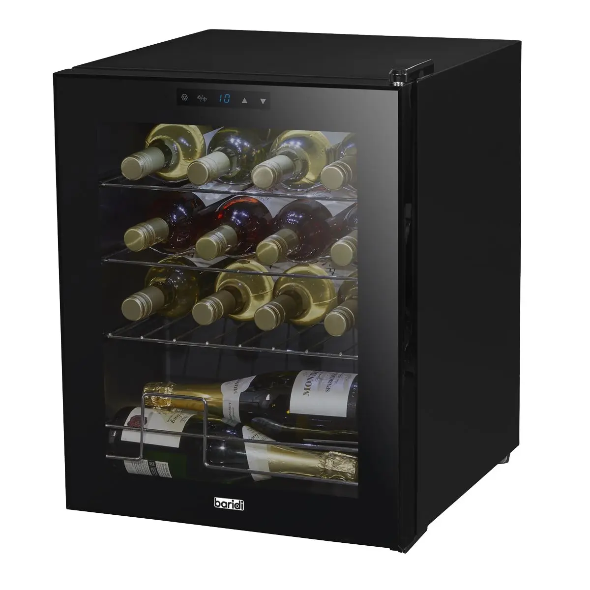 Baridi Black 16 Bottle Wine Fridge Cooler, 5-18°C Touch Controls & LED 430x560mm - Image 7