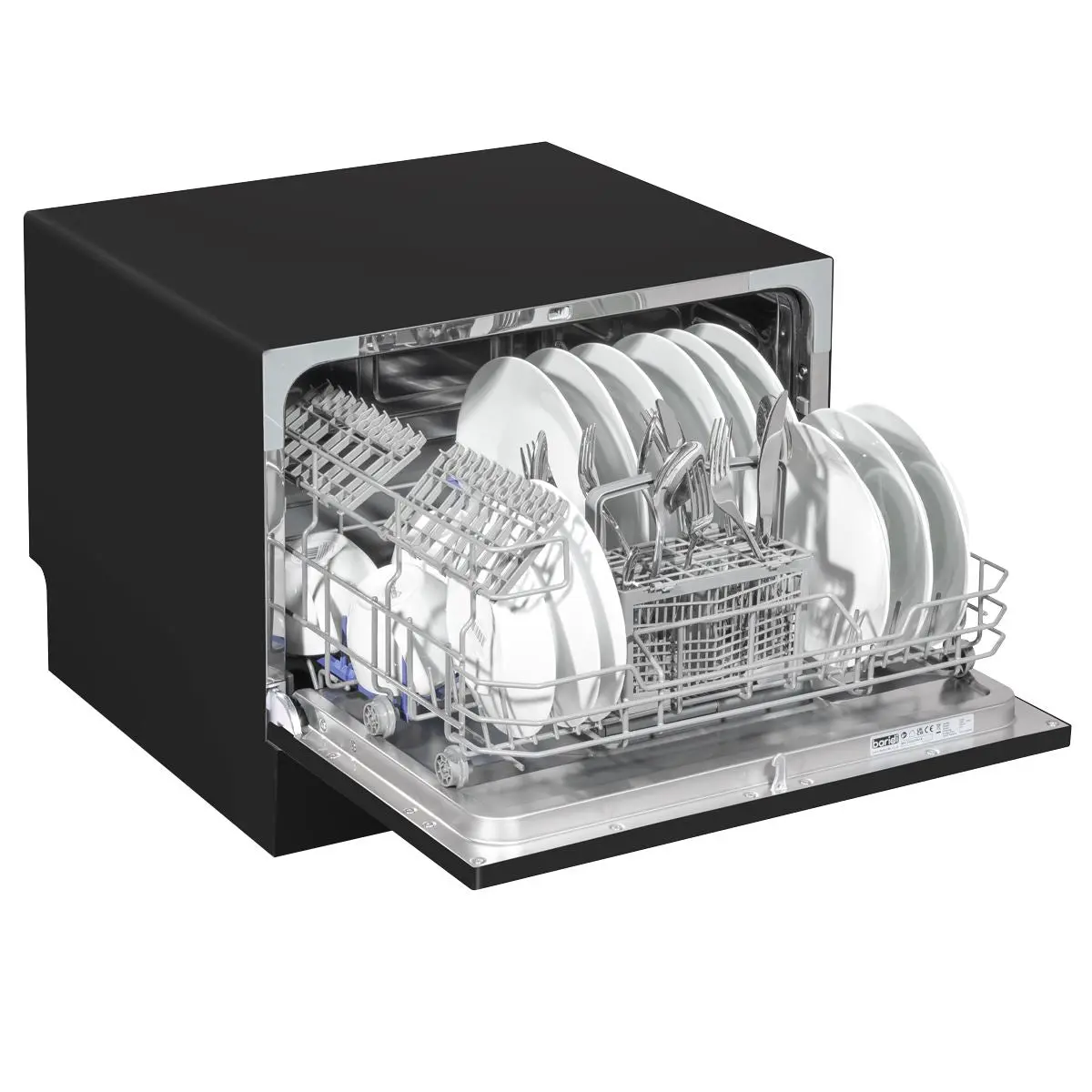 Baridi Compact Tabletop Dishwasher 6 Place Settings, 6 Programmes, Low Noise, 6.5L Cycle, Start Delay - Black - Image 19