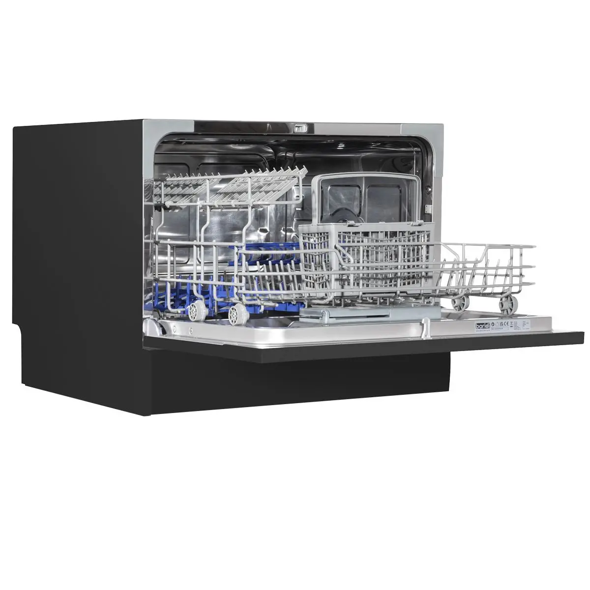 Baridi Compact Tabletop Dishwasher 6 Place Settings, 6 Programmes, Low Noise, 6.5L Cycle, Start Delay - Black - Image 24