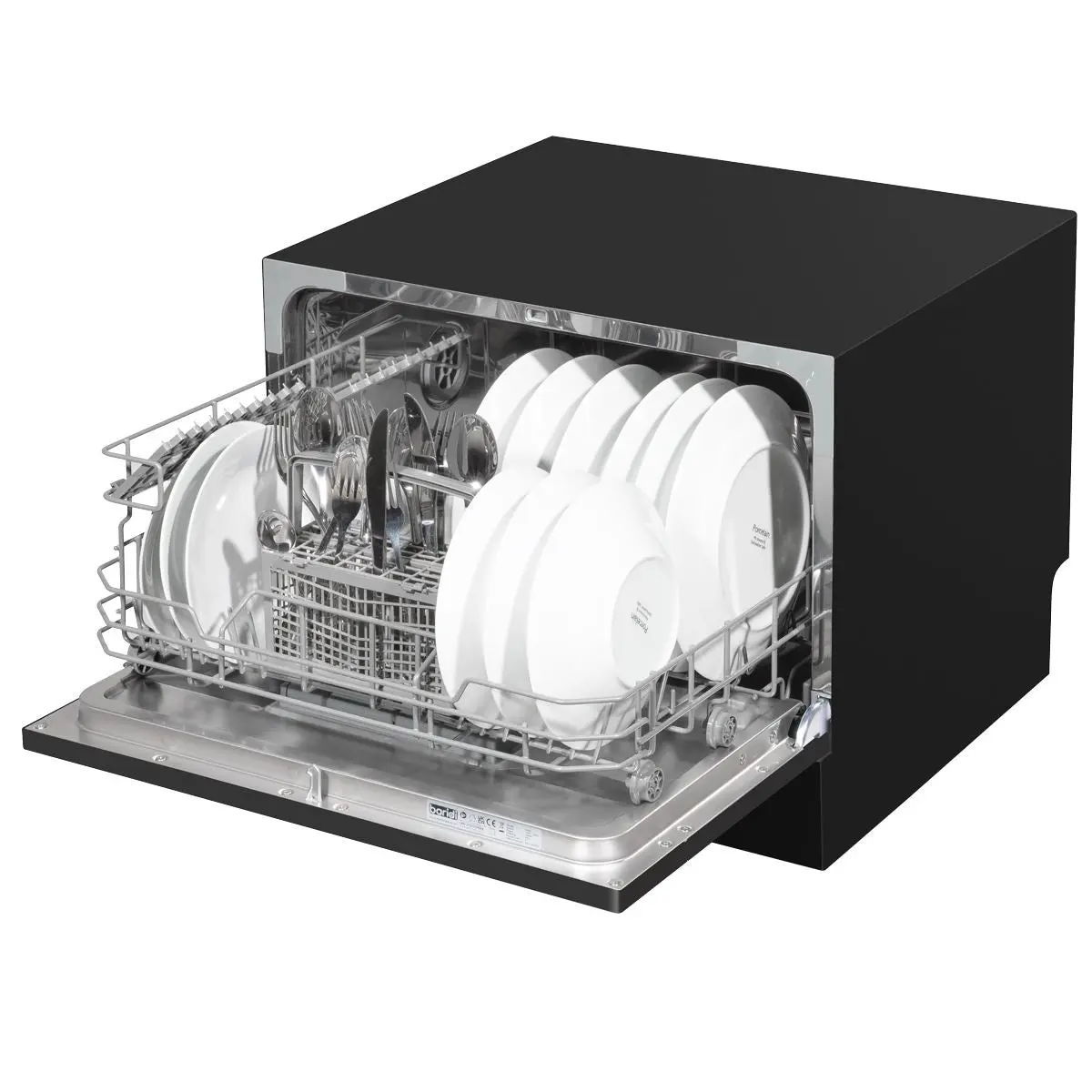 Baridi Compact Tabletop Dishwasher 6 Place Settings, 6 Programmes, Low Noise, 6.5L Cycle, Start Delay - Black - Image 25
