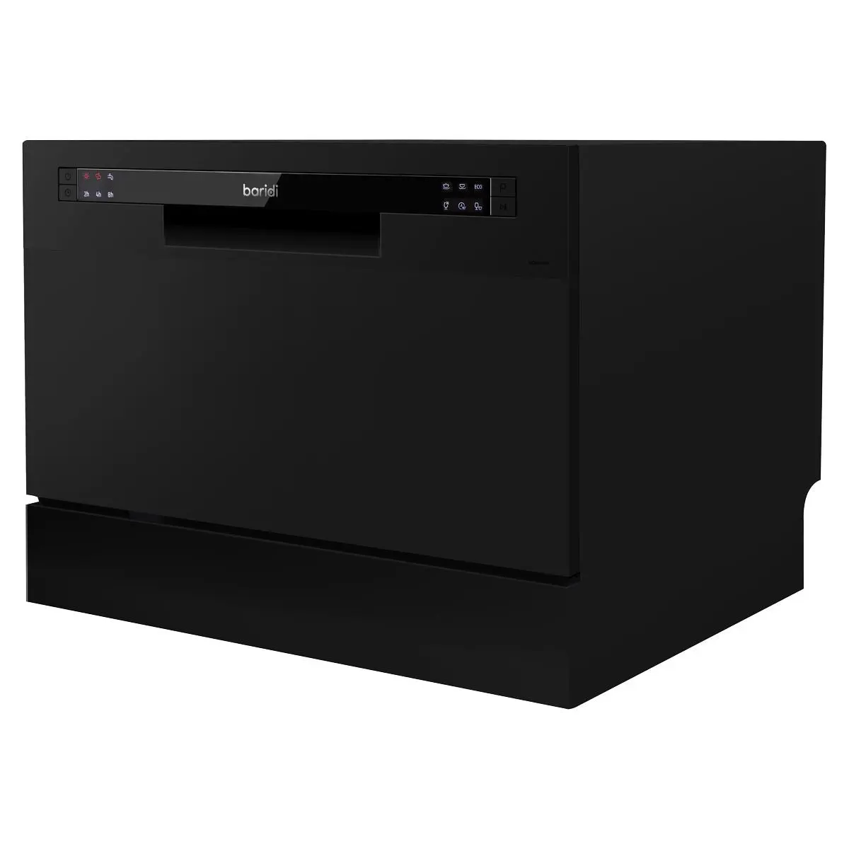 Baridi Compact Tabletop Dishwasher 6 Place Settings, 6 Programmes, Low Noise, 6.5L Cycle, Start Delay - Black - Image 3