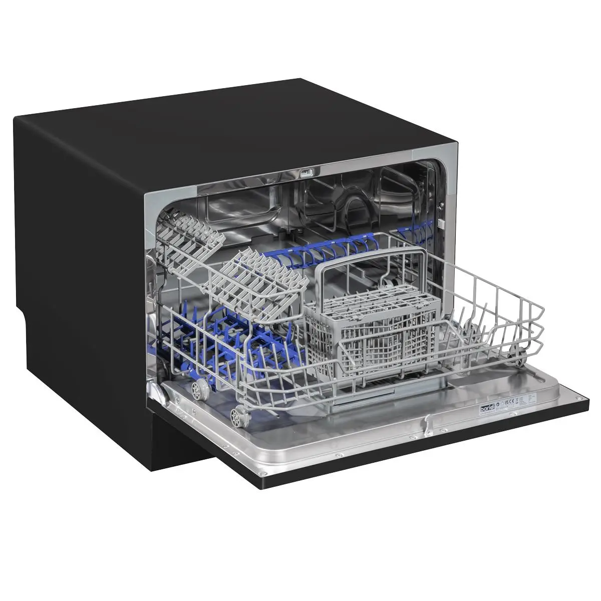 Baridi Compact Tabletop Dishwasher 6 Place Settings, 6 Programmes, Low Noise, 6.5L Cycle, Start Delay - Black - Image 6