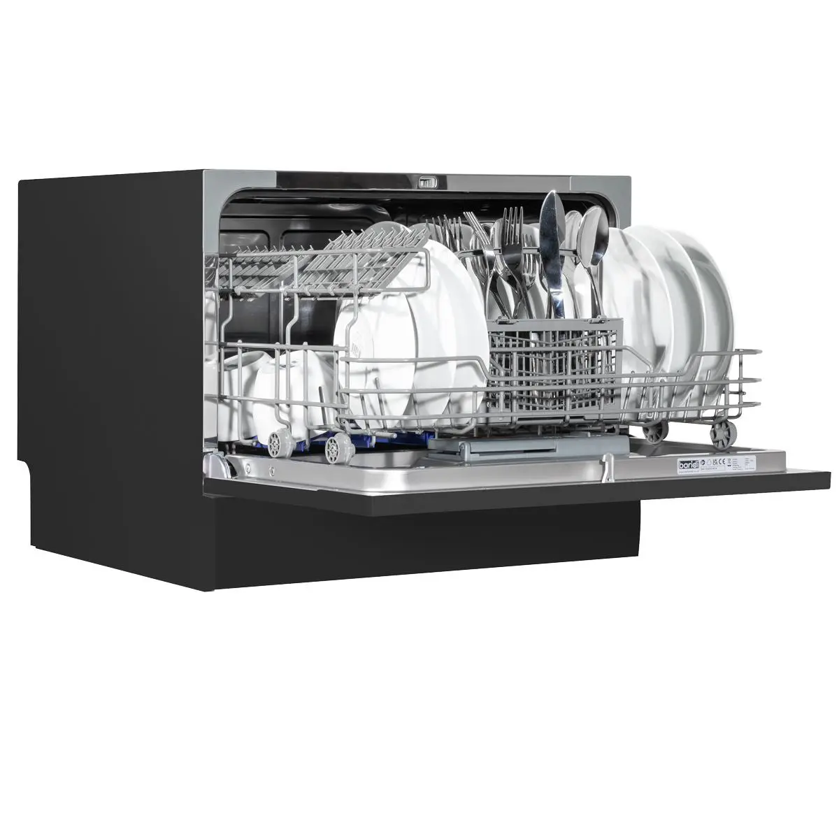 Baridi Compact Tabletop Dishwasher 6 Place Settings, 6 Programmes, Low Noise, 6.5L Cycle, Start Delay - Black - Image 8
