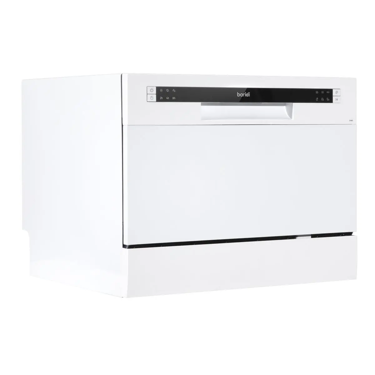 Baridi Compact Tabletop Dishwasher 6 Place Settings, 6 Programmes, Low Noise, 6.5L Cycle, Start Delay - White