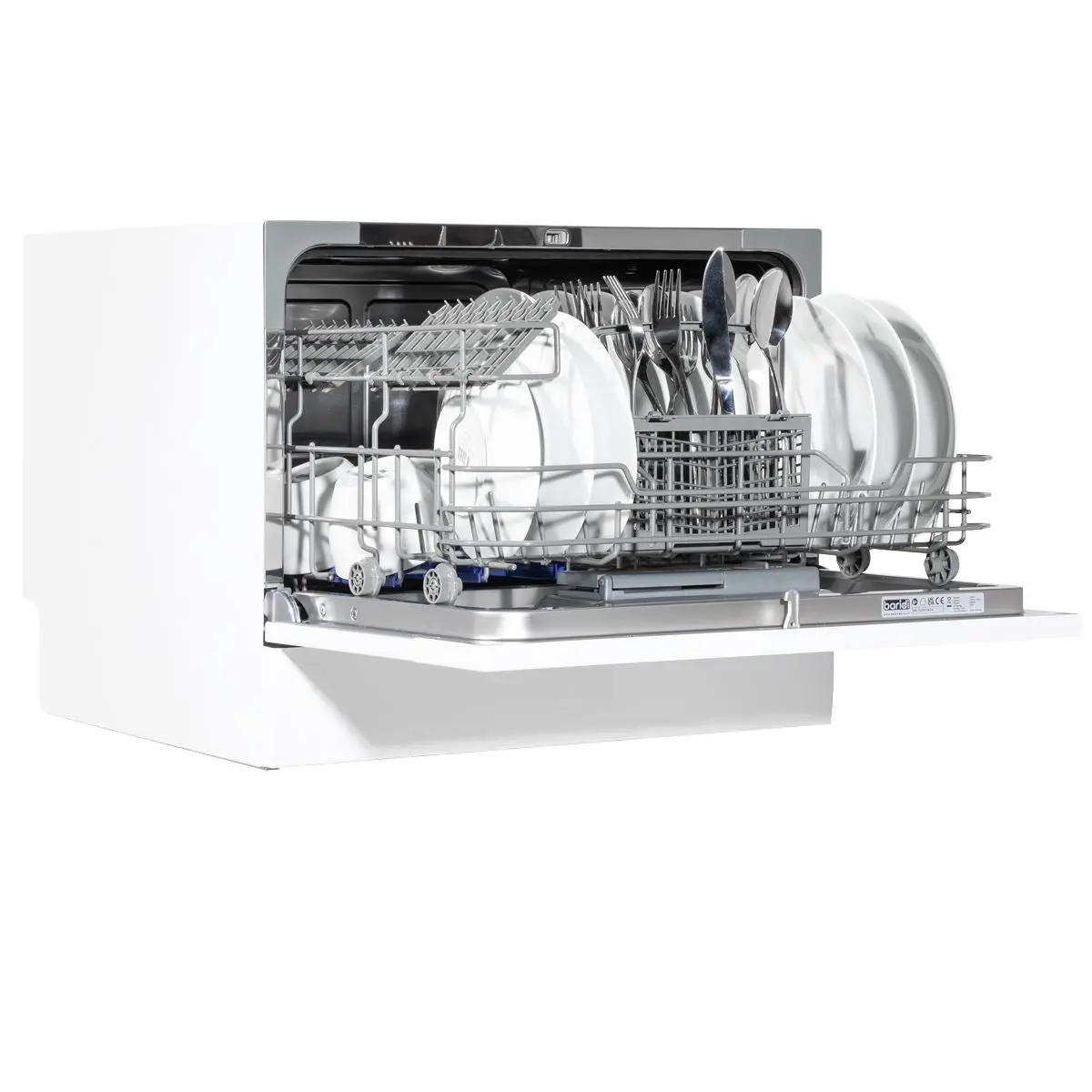 Baridi Compact Tabletop Dishwasher 6 Place Settings, 6 Programmes, Low Noise, 6.5L Cycle, Start Delay - White - Image 11