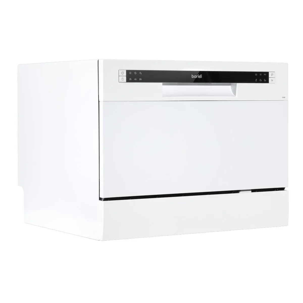 Baridi Compact Tabletop Dishwasher 6 Place Settings, 6 Programmes, Low Noise, 6.5L Cycle, Start Delay - White - Image 5
