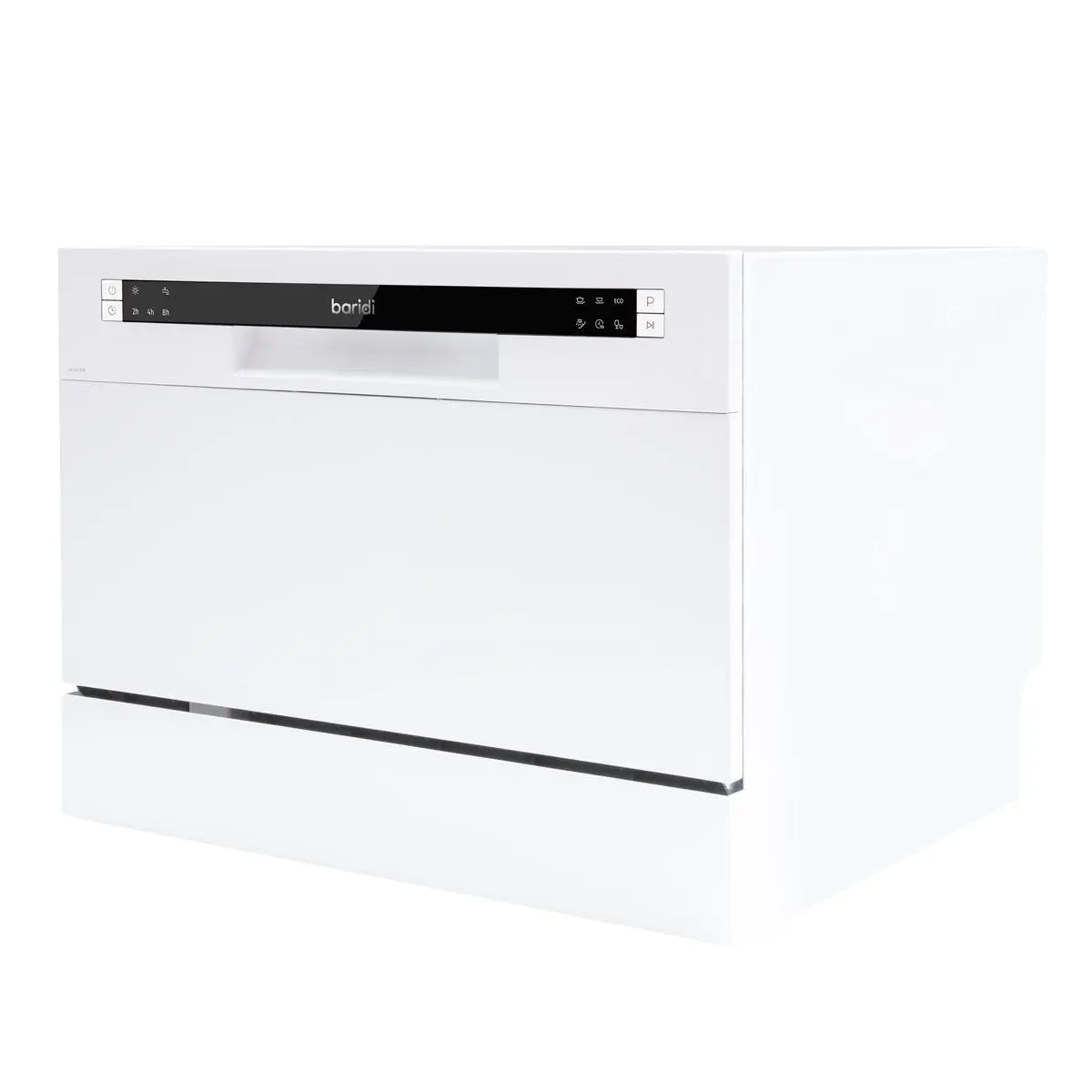 Baridi Compact Tabletop Dishwasher 6 Place Settings, 6 Programmes, Low Noise, 6.5L Cycle, Start Delay - White - Image 6