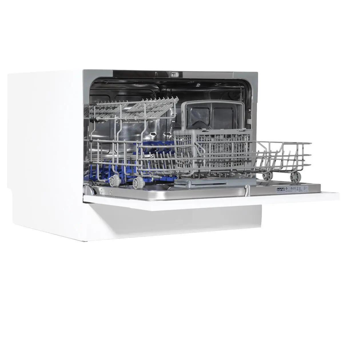 Baridi Compact Tabletop Dishwasher 6 Place Settings, 6 Programmes, Low Noise, 6.5L Cycle, Start Delay - White - Image 9