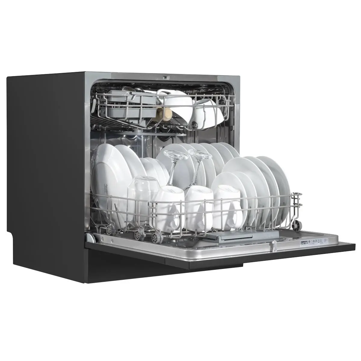Baridi Compact Tabletop Dishwasher 8 Place Settings, 6 Programmes, Low Noise, 8L Cycle, Start Delay - Black - Image 6