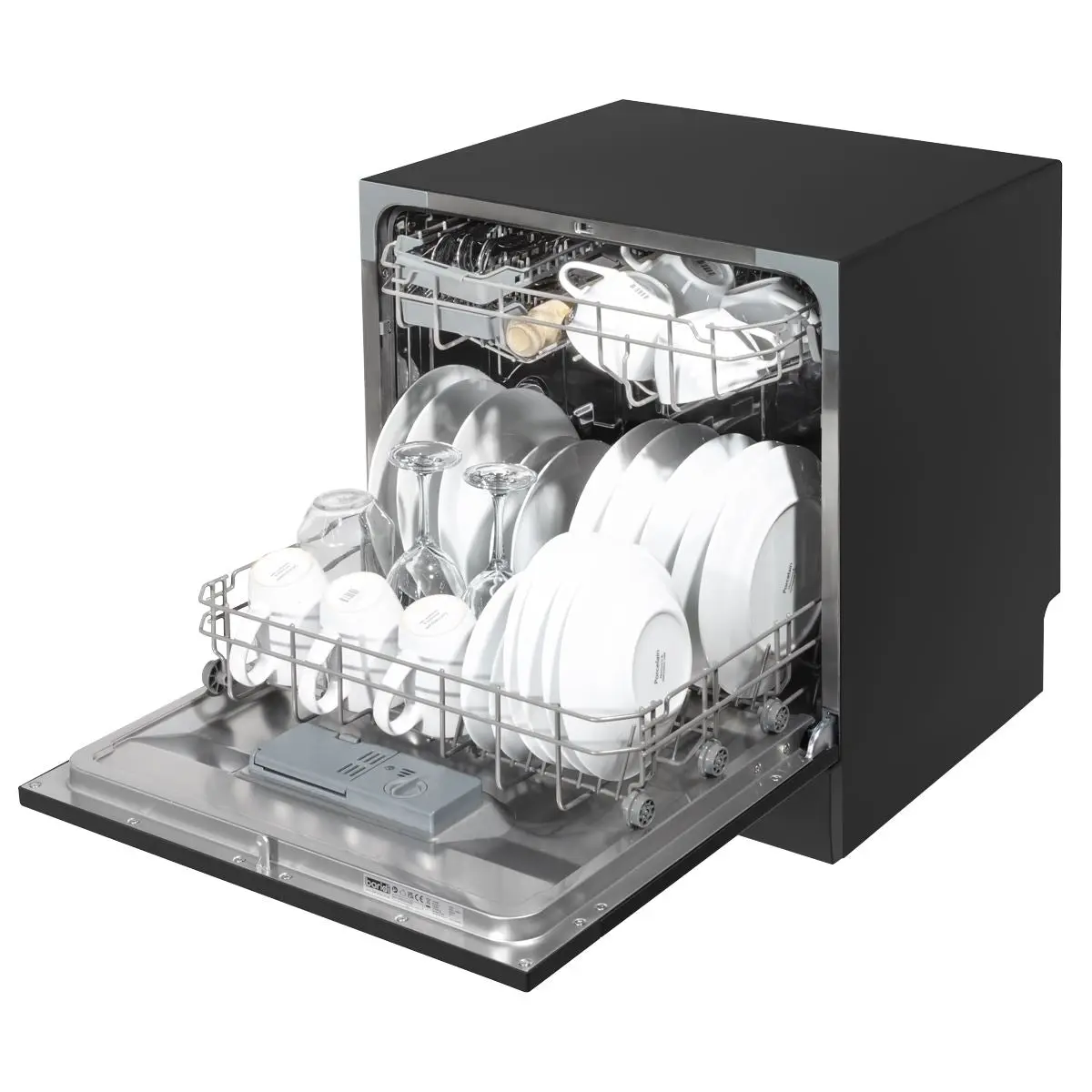 Baridi Compact Tabletop Dishwasher 8 Place Settings, 6 Programmes, Low Noise, 8L Cycle, Start Delay - Black - Image 9