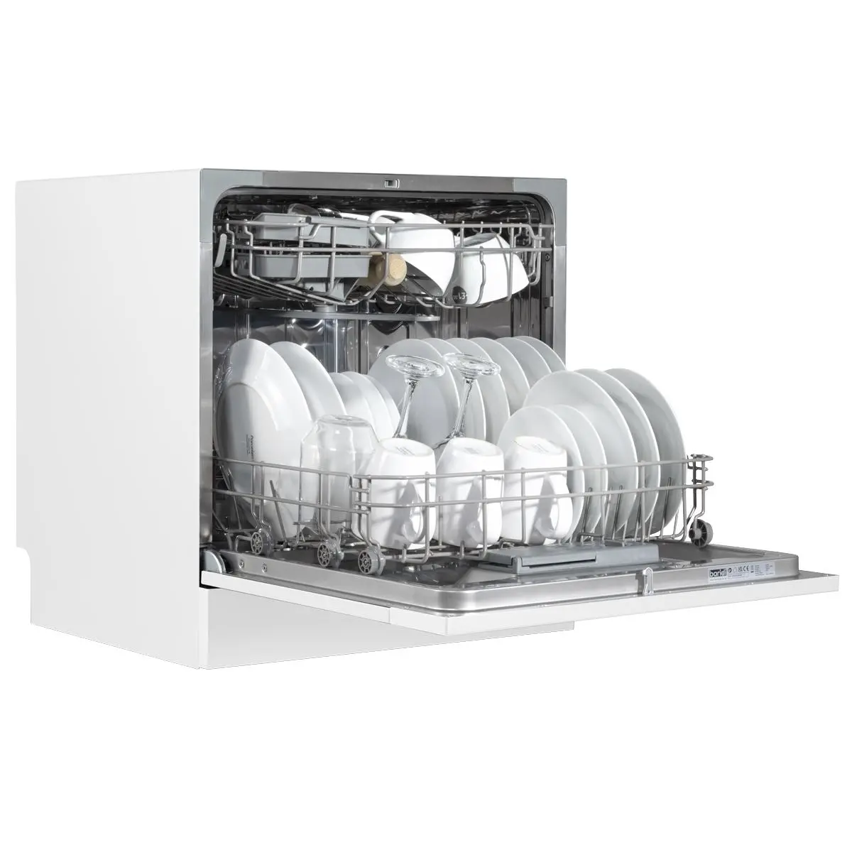 Baridi Compact Tabletop Dishwasher 8 Place Settings, 6 Programmes, Low Noise, 8L Cycle, Start Delay - White - Image 8
