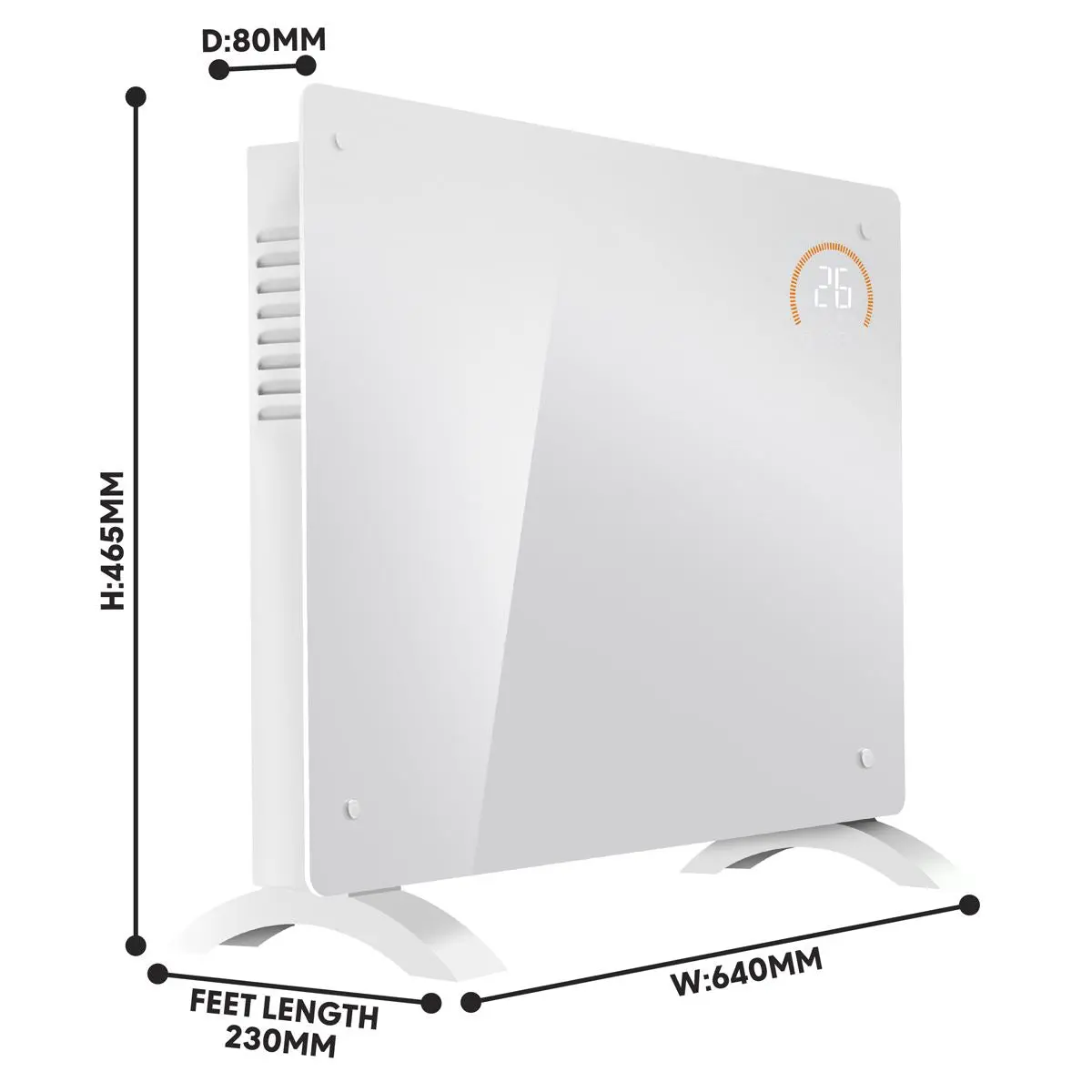 Baridi Electric Glass Panel Heater, 1500W, Thermostat Controlled 24Hr 7 Day Timer, Wi-Fi Enabled, Remote Control, White - Image 8