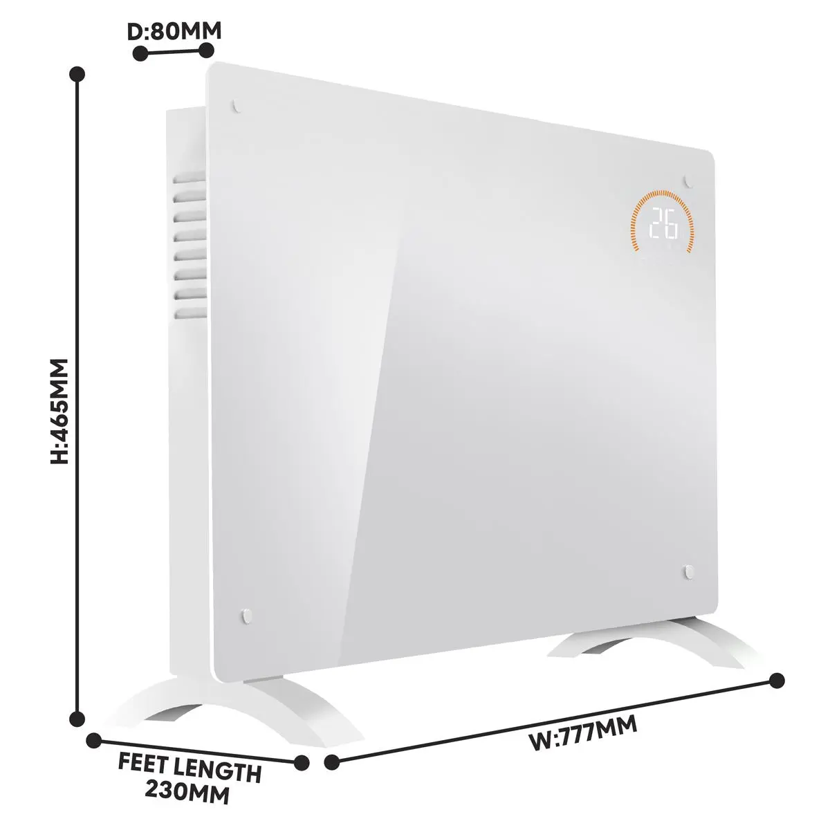 Baridi Electric Glass Panel Heater, 2000W, Thermostat Controlled 24Hr 7 Day Timer, Wi-Fi Enabled, Remote Control, White - Image 7