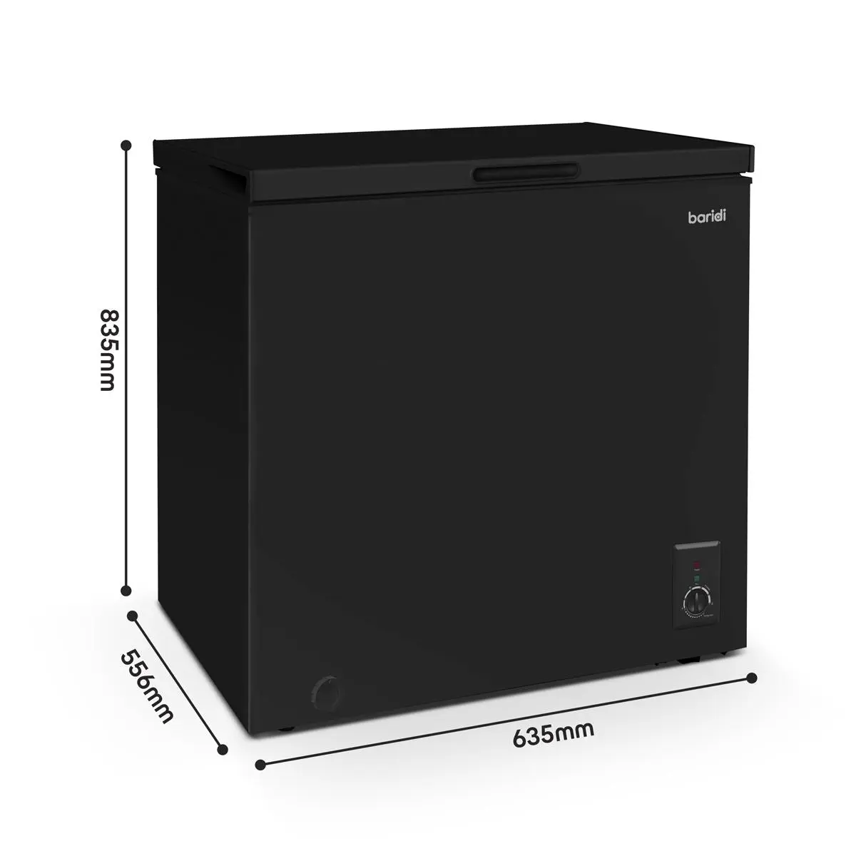 Baridi Freestanding Chest Freezer, 142L Capacity, Garages and Outbuilding Safe, -12 to -24°C Adjustable Thermostat with Refrigeration Mode, Black - Image 9