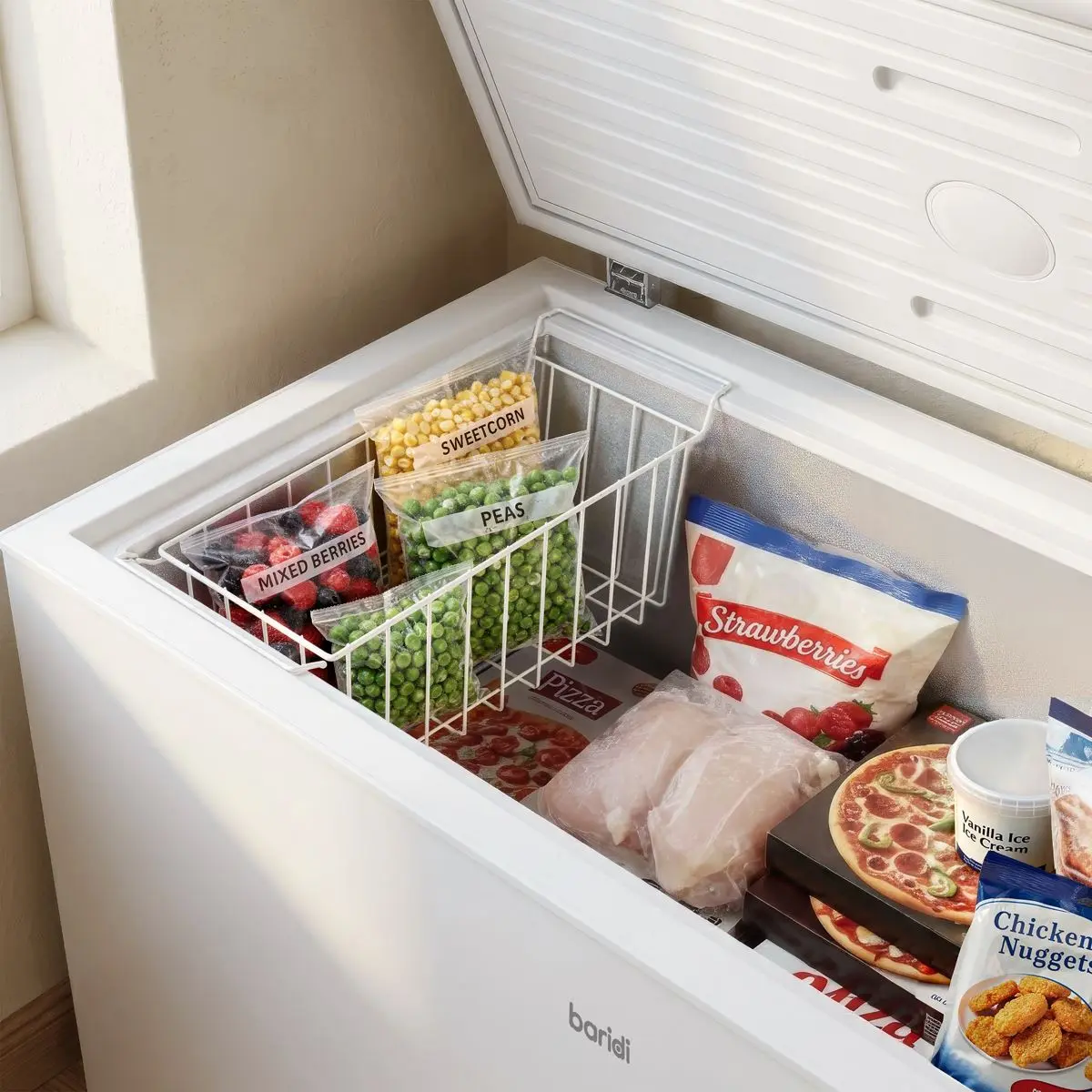 Baridi Freestanding Chest Freezer 254L Capacity - White - Image 4