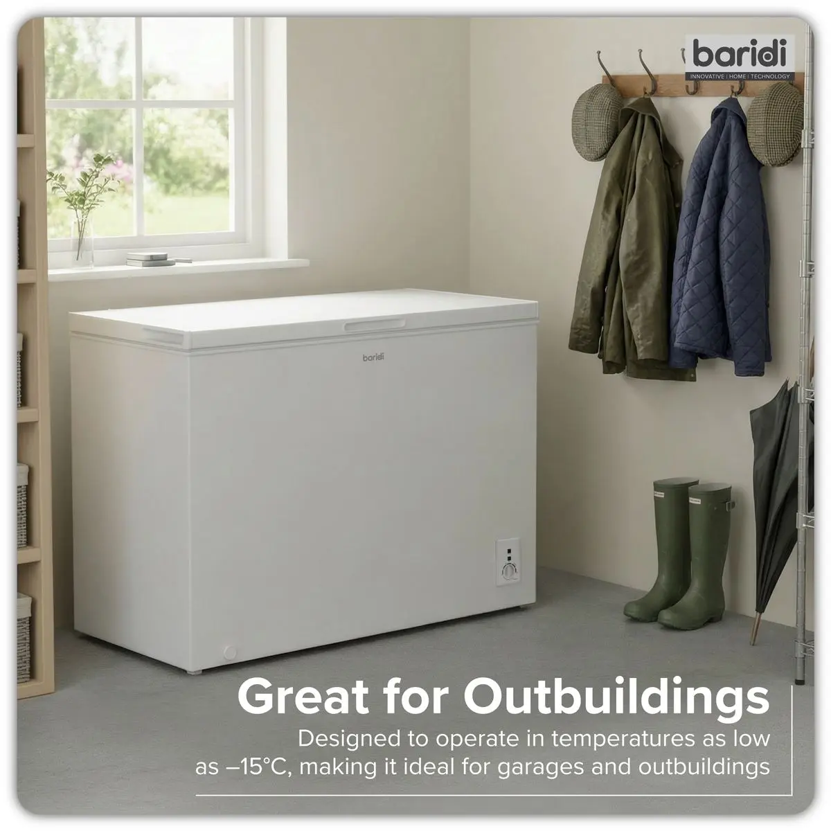 Baridi Freestanding Chest Freezer 254L Capacity - White - Image 5