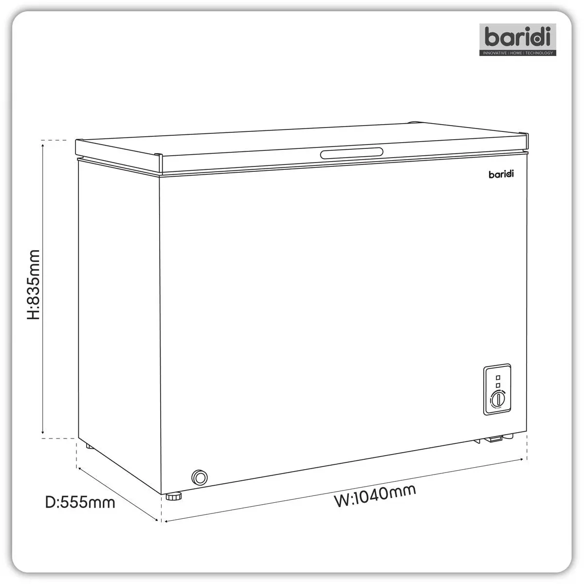 Baridi Freestanding Chest Freezer 254L Capacity - White - Image 8