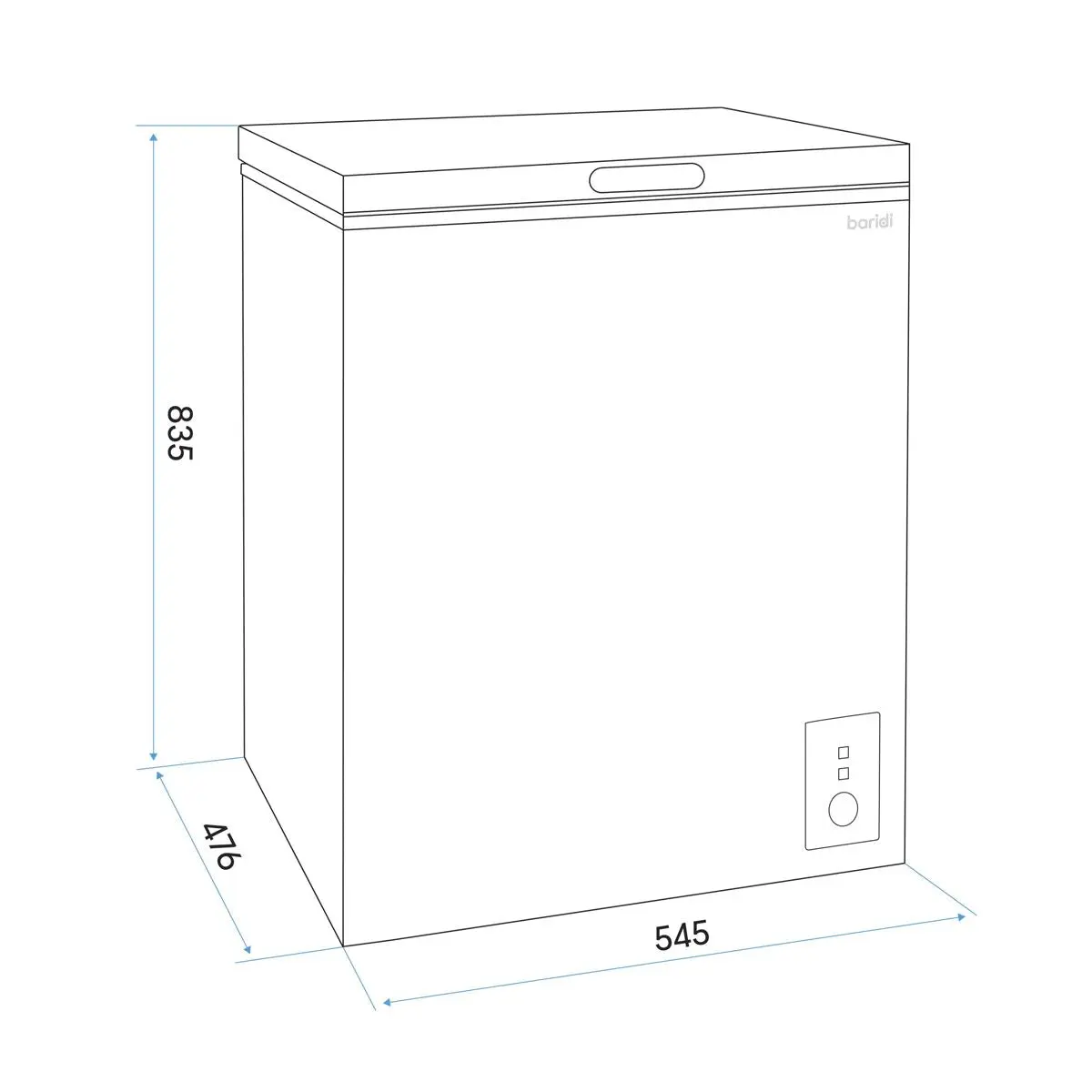 Baridi Freestanding Chest Freezer, 99L Capacity, -12 to -24°C Adjustable Thermostat, Black - DH153 - Image 6