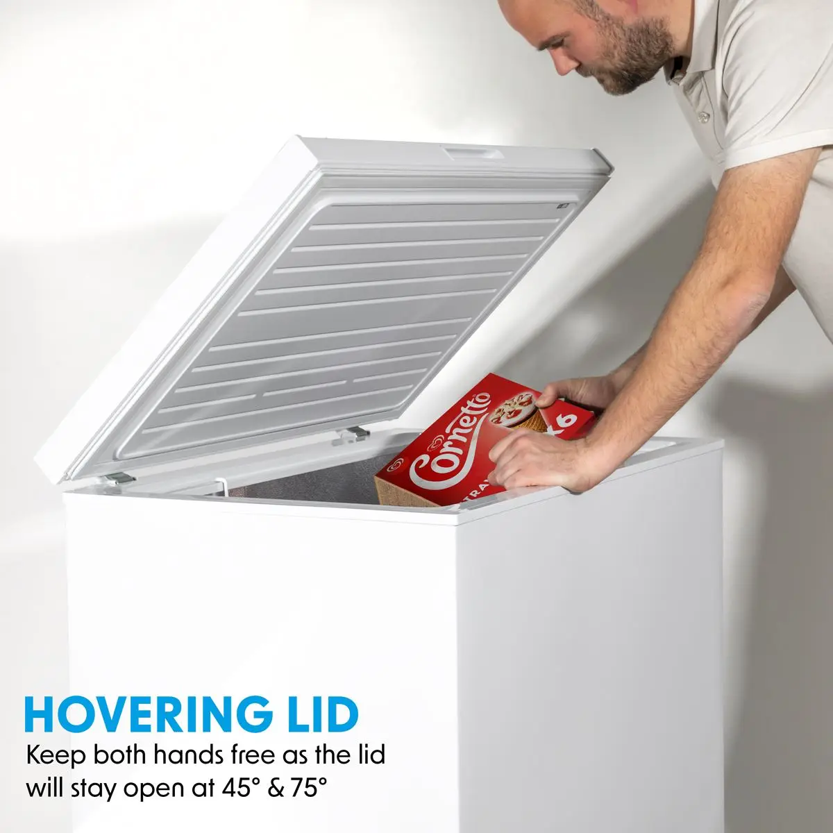 Baridi Freestanding Chest Freezer, 99L Capacity, Garages and Outbuilding Safe, -12 to -24°C Adjustable Thermostat with Refrigeration Mode, White - Image 8