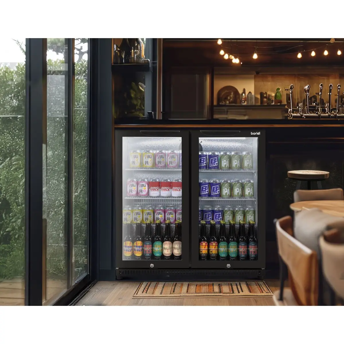 Baridi Hinged Double Door, Back Bar Drinks Fridge/Cooler, 190L Capacity - Image 12