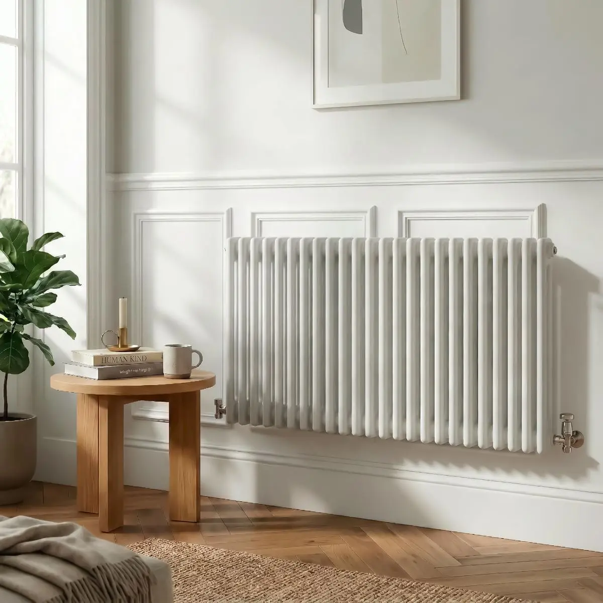 Baridi Horizontal Traditional 2 Column Radiator 600 x 1147mm – White - Image 6