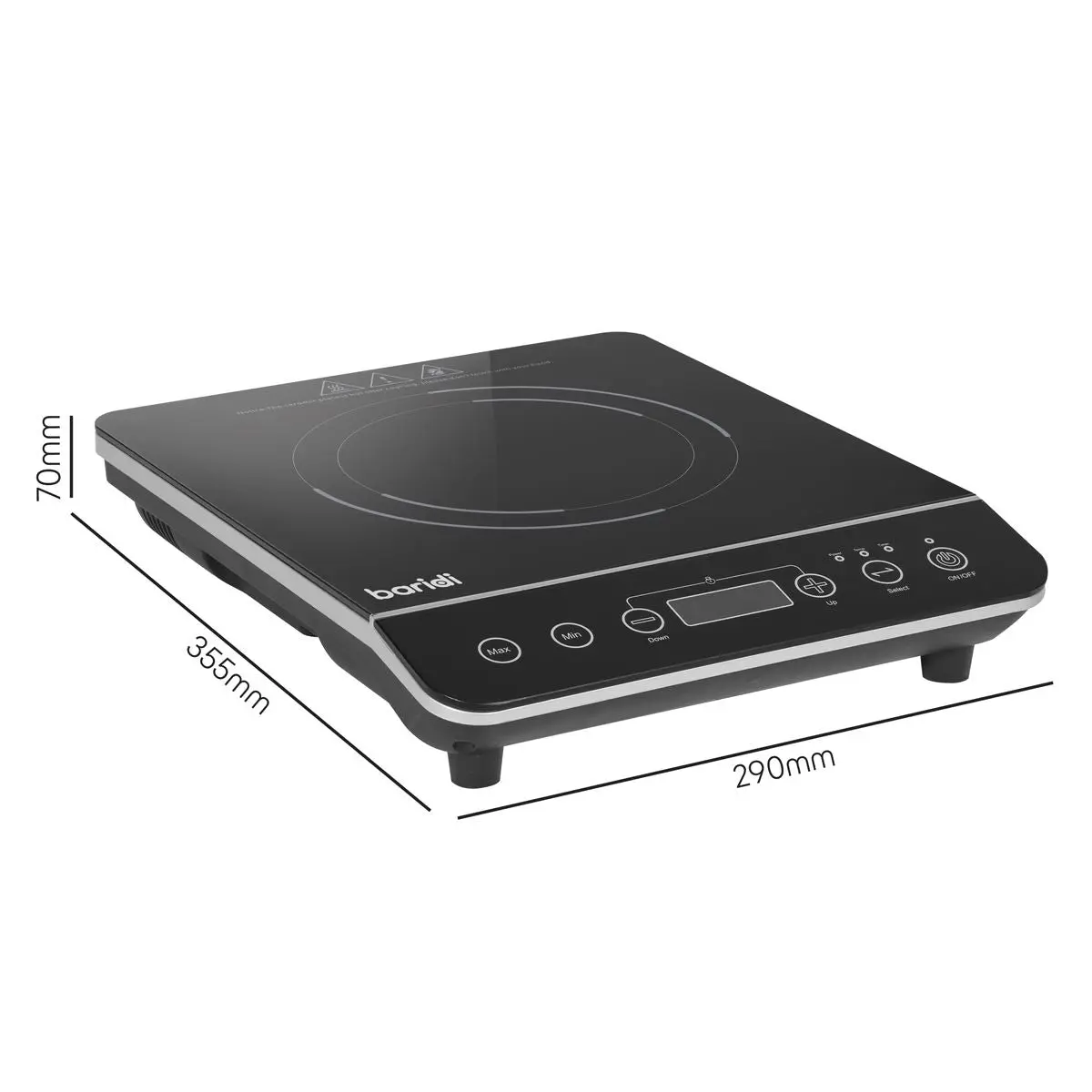 Baridi Induction Hob: Single Zone with 13A Plug, 10 Power Settings 200W-2000W, Touch Controls, 3-Hour Timer Function, Child Lock, Black - Image 9