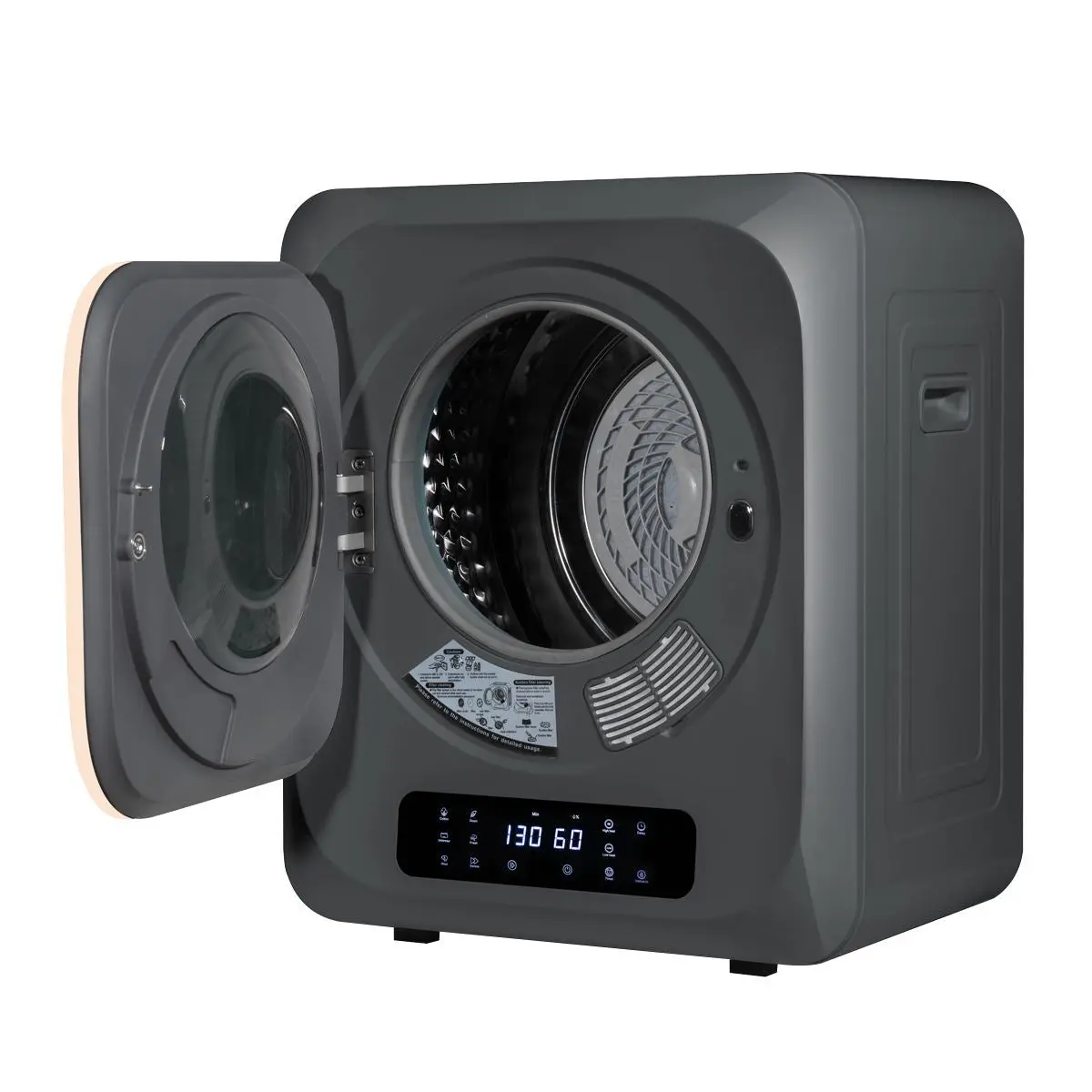 Baridi Small Tumble Dryer, Portable, 2.5kg, Vented, Perfect for Counter Top or Wall Mounted Use with Digital Controls, Compact, Black Mini Spin Dryer - DH229 - Image 6
