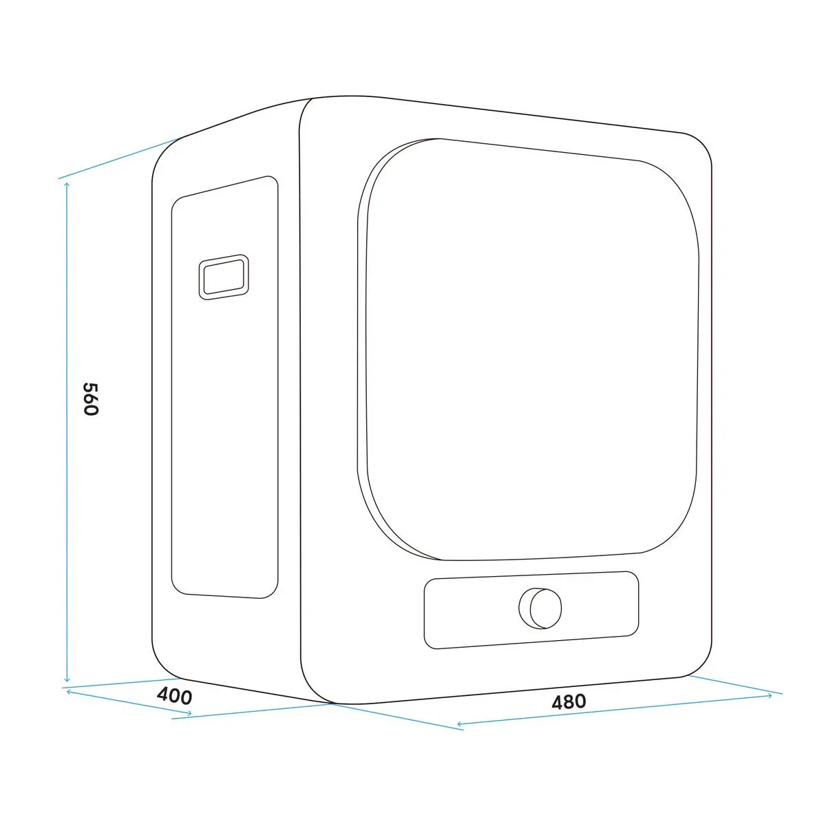 Baridi Small Tumble Dryer, Portable, 2.5kg, Vented, Perfect for Counter Top or Wall Mounted Use with Mechanical Controls, Compact, Mini Spin Dryer - DH192 - Image 4
