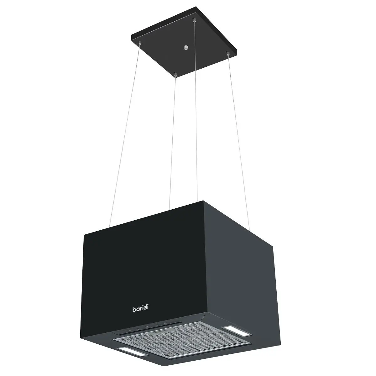 Baridi Square Island Cooker Hood 40cm - Black - Image 5