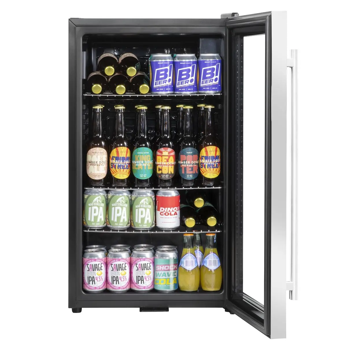 Baridi Under Counter Wine/Drink/Beverage Cooler/Fridge, Built-In Thermostat, Energy Class E, 85 Litre - Stainless Steel - Image 10