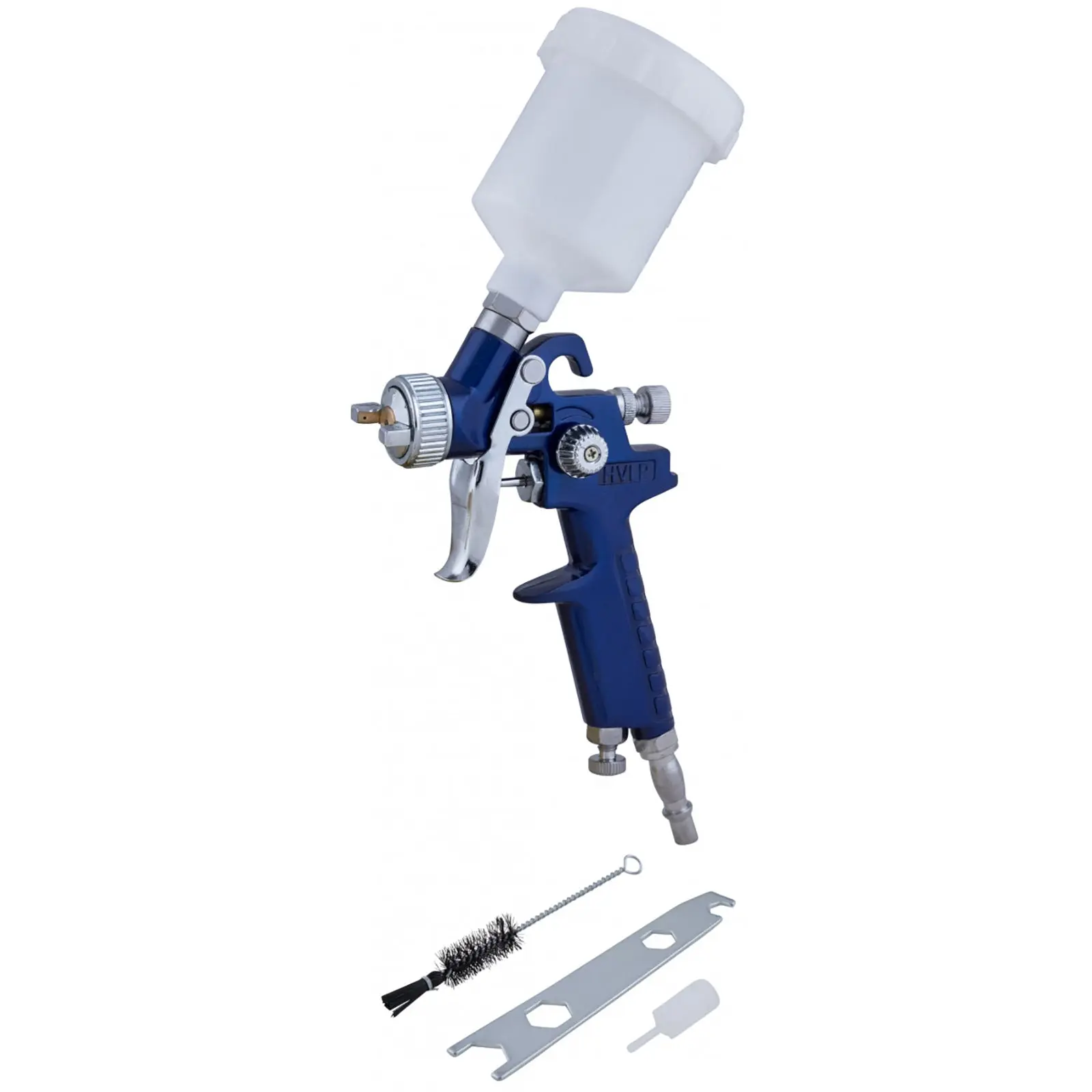 Bluespot 125ml Mini HVLP Gravity Feed Spray Gun 0.8mm Set Up - Image 3