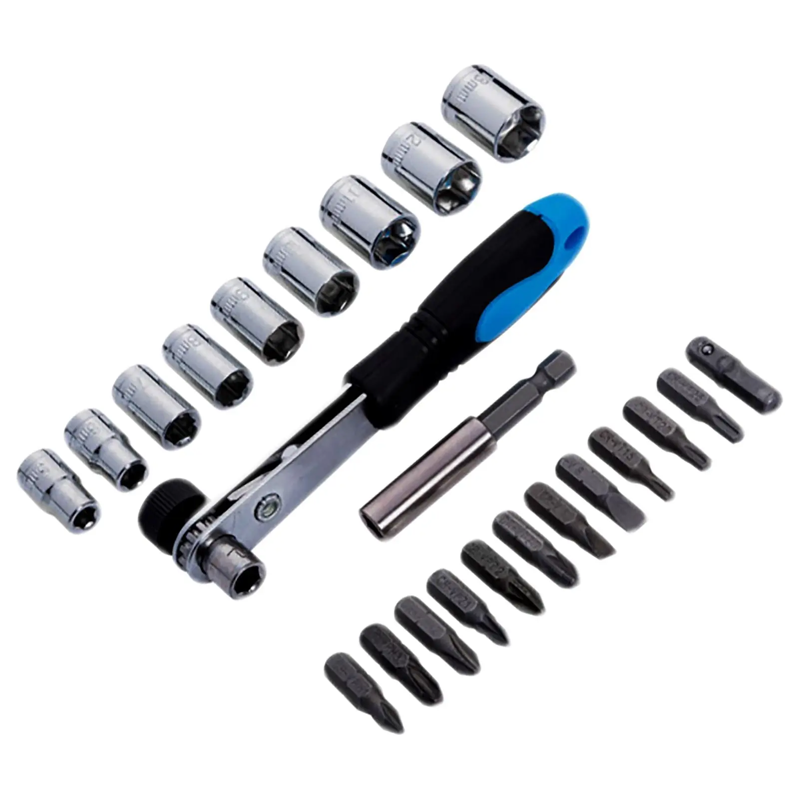 BlueSpot 23 Piece Offset Ratchet Handle Bit and Socket Set in Case