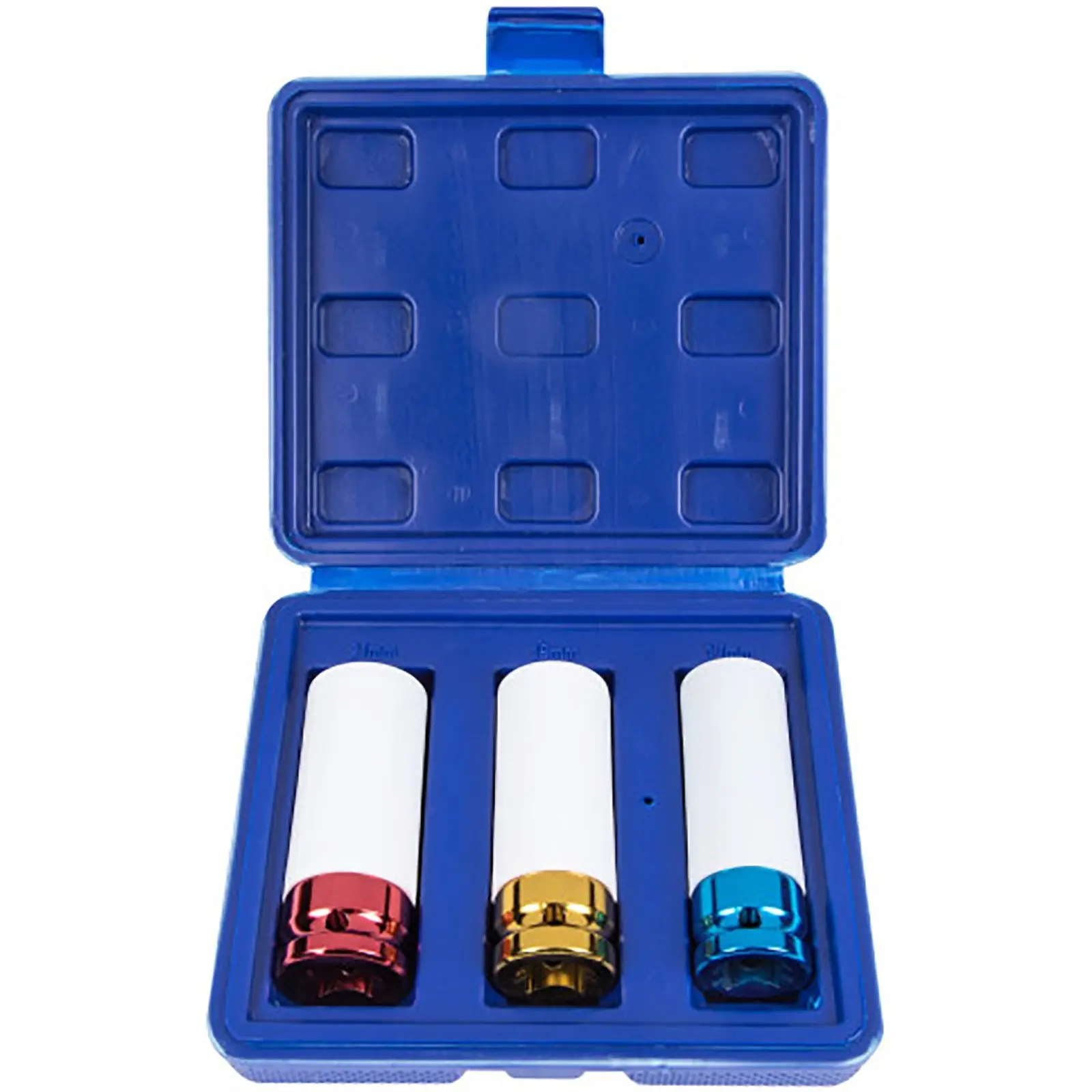 BlueSpot 3 Piece Colour Coded 1/2" Drive Alloy Wheel Impact Sockets