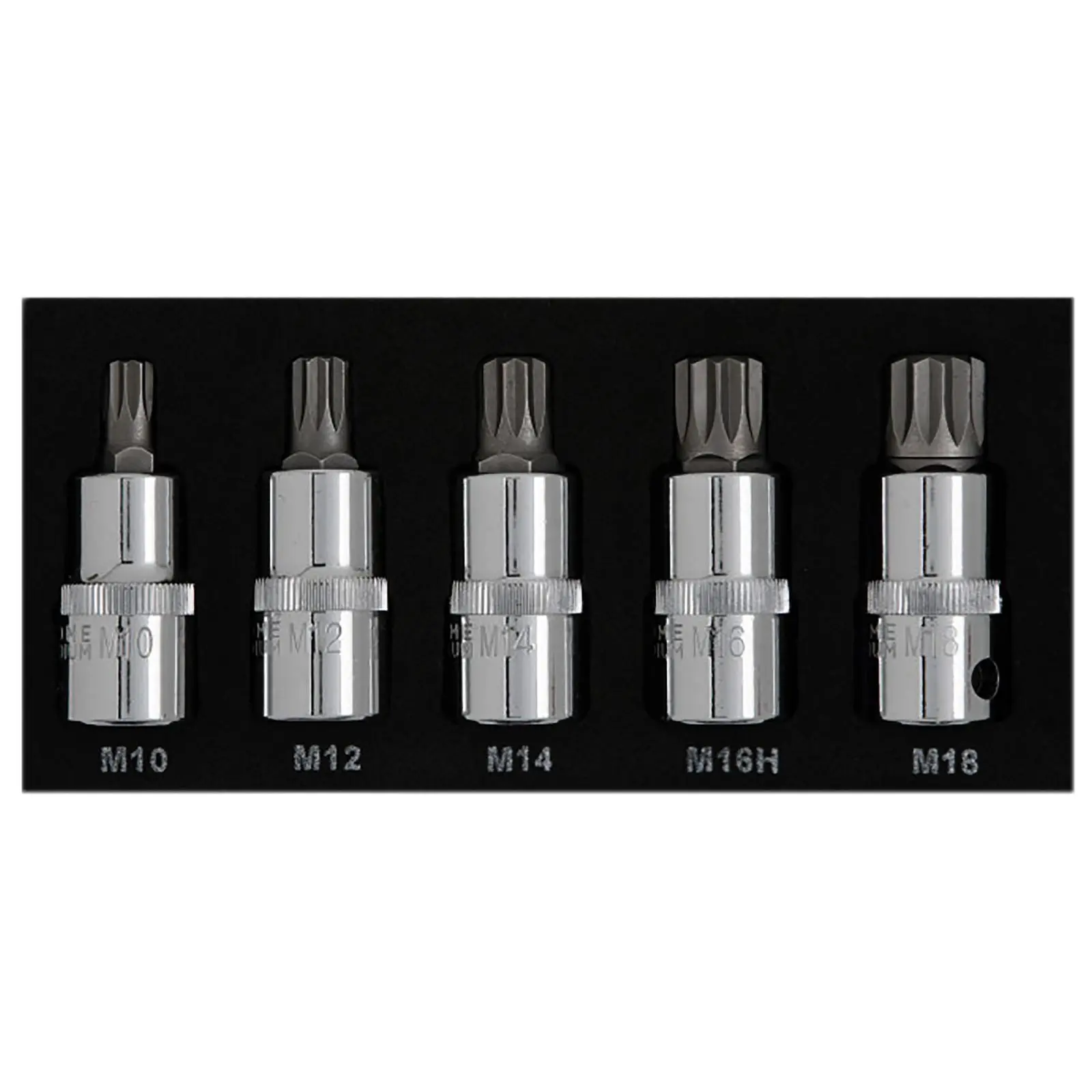 BlueSpot Spline Socket Bit Set in EVA Foam 5 Piece 1/2" Drive M10-M18 - Image 2