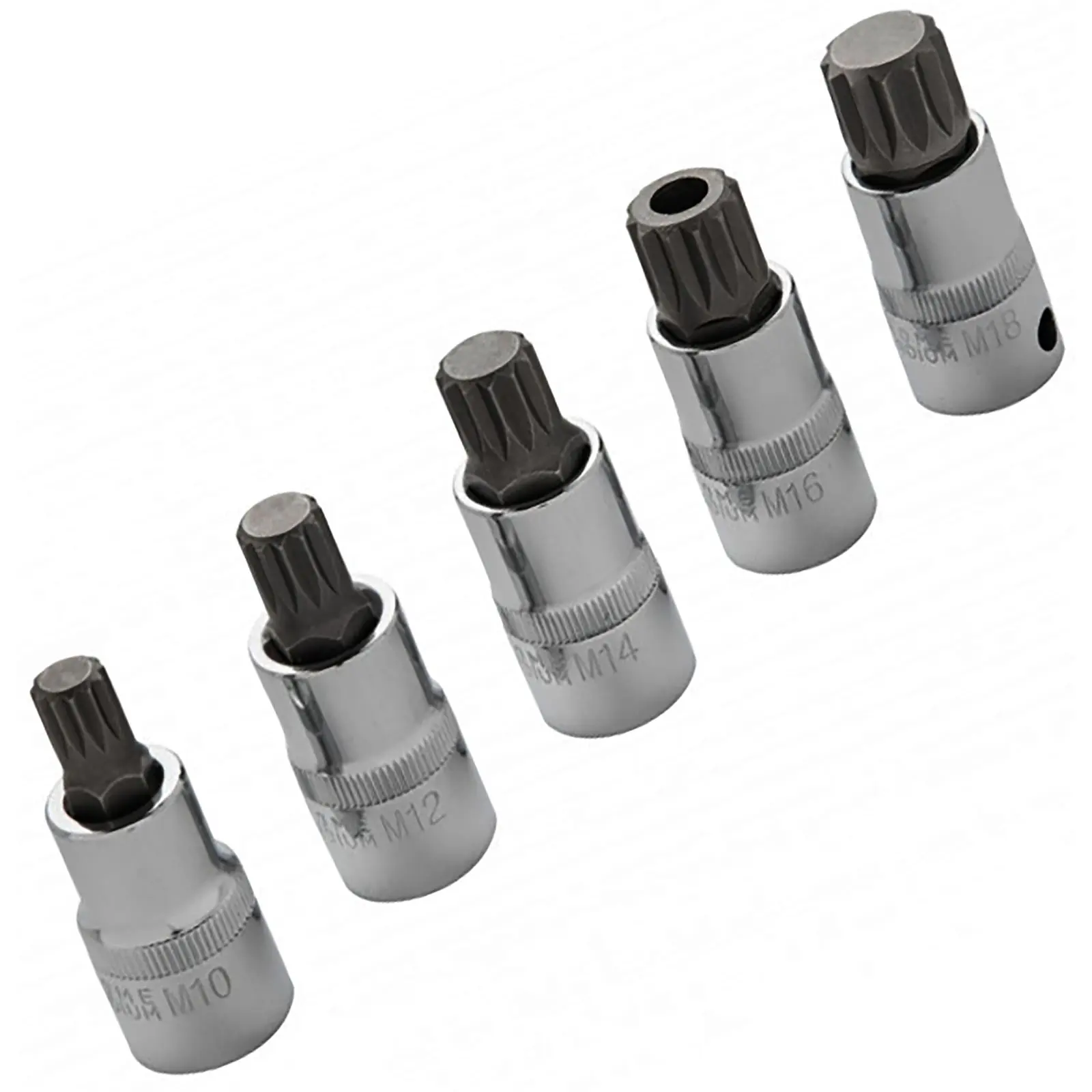 BlueSpot Spline Socket Bit Set in EVA Foam 5 Piece 1/2" Drive M10-M18 - Image 3