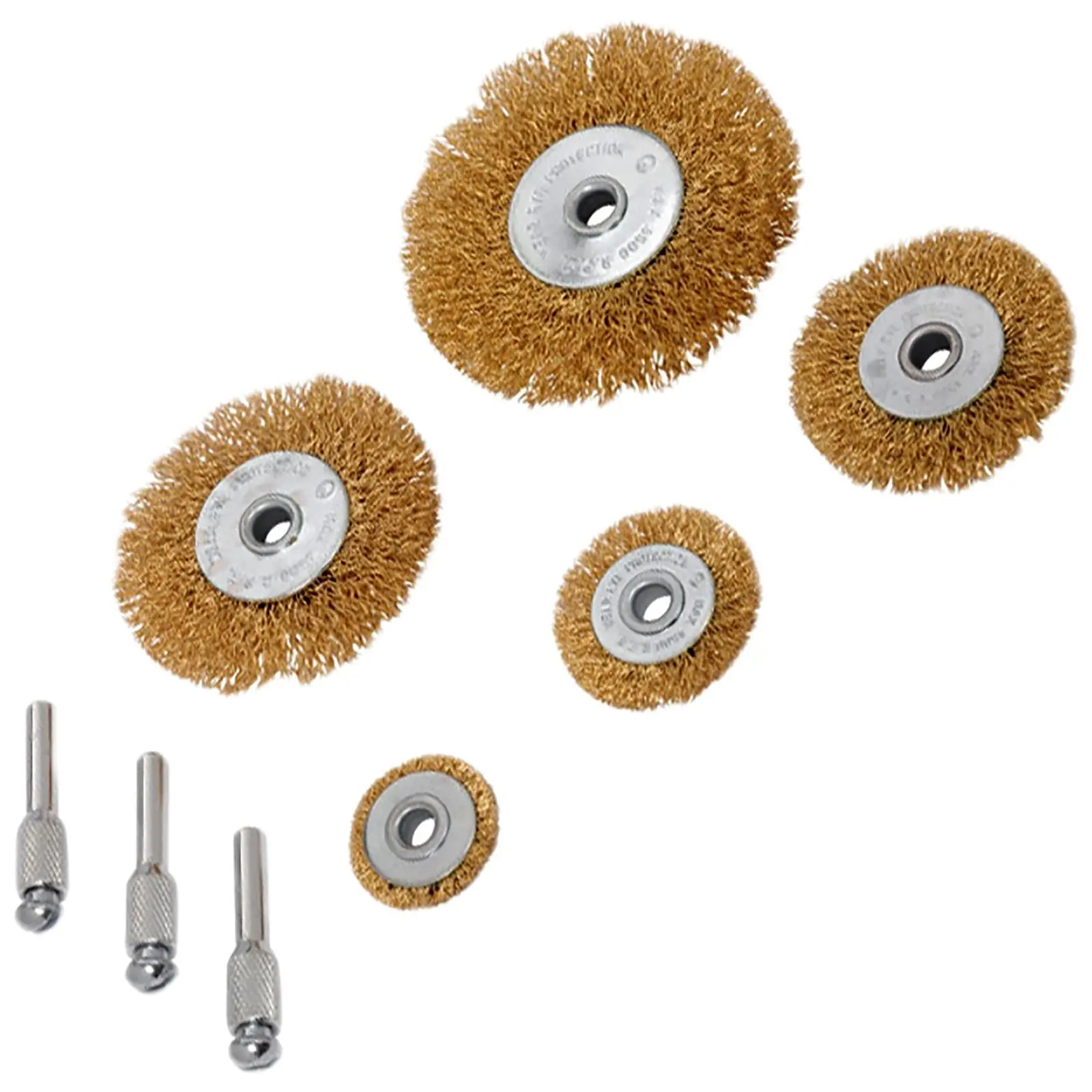 BlueSpot Brass Wire Wheel Set 5 Piece 1/4" Shank Madrels - Image 3
