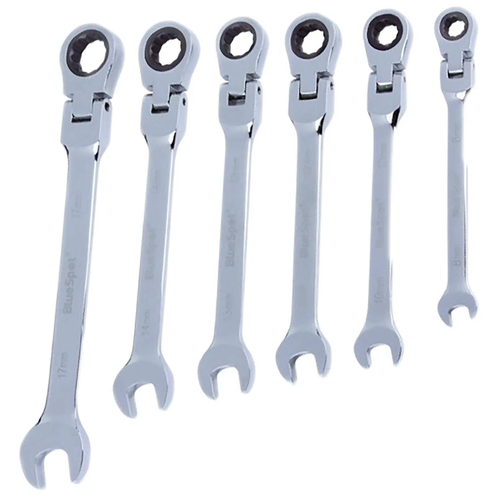 BlueSpot Ratchet Spanner Set Flexible Head Combination 6 Piece 8-17mm - Image 3