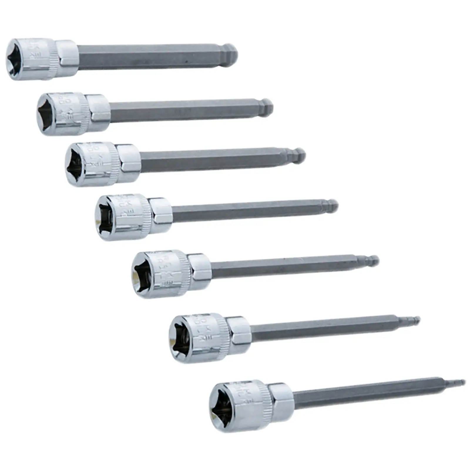 BlueSpot Ball End Hex Socket Bit Set Extra Long 7 Piece 110mm 3/8" Drive 3-10mm - Image 4