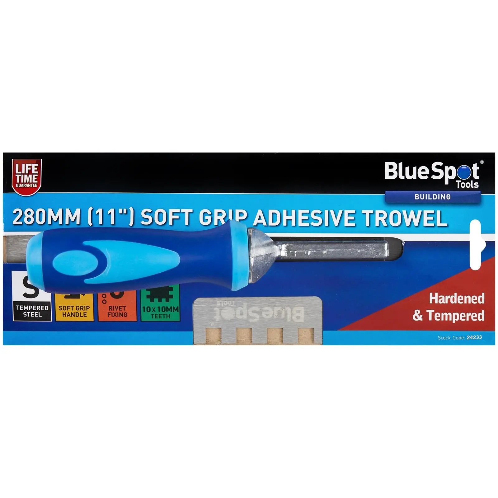 BlueSpot Adhesive Trowel Soft Grip 10 x 10mm Teeth 280mm - Image 2